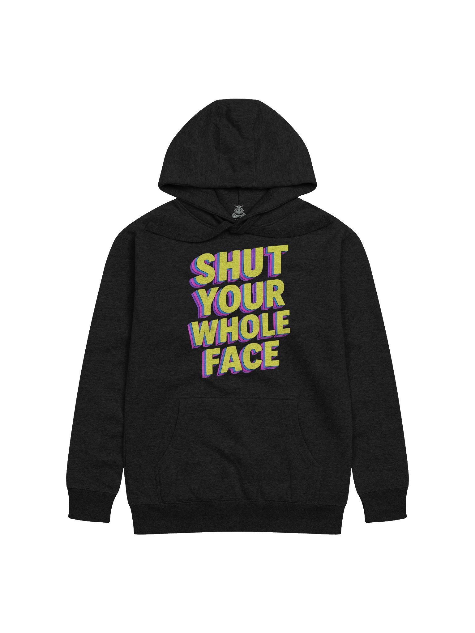 "Shut Your Whole Face" Hoodie – Retro 80’s MTV Graphic Hoodie | Funny Sarcastic Bold Statement Hoodie product image (3)