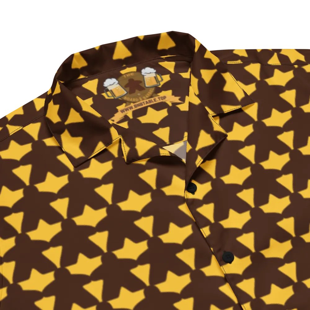 Meeple Hawaiian Shirt (Brown & Gold) product image (3)