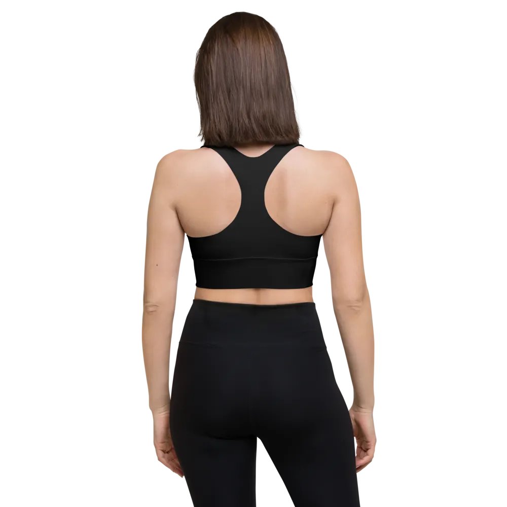 Pure Black Longline Sports Bra product image (2)