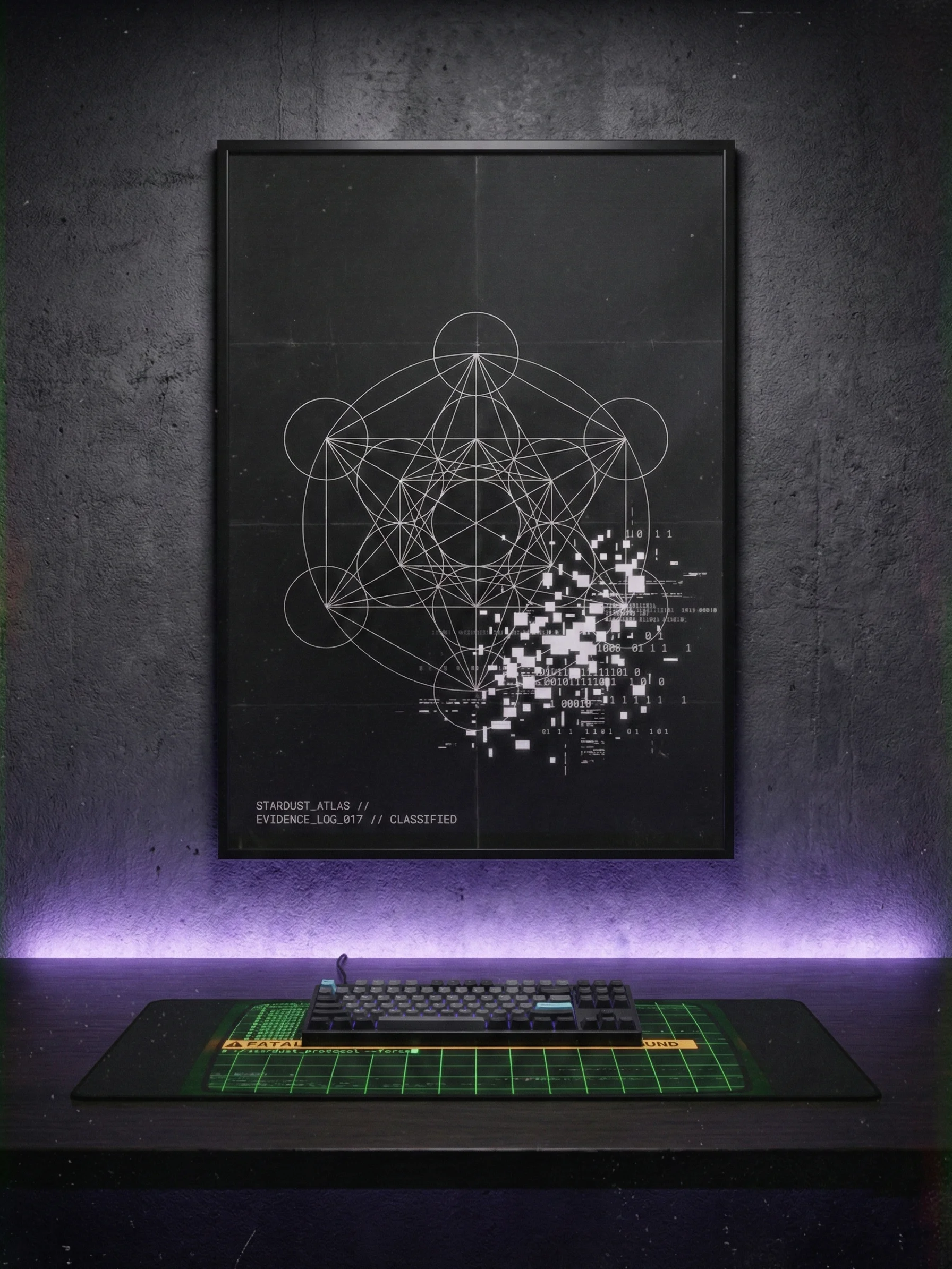 OBJECT 017: EVIDENCE_LOG // THE_CONSTRUCT - Sacred Geometry Blueprint Poster product image (2)