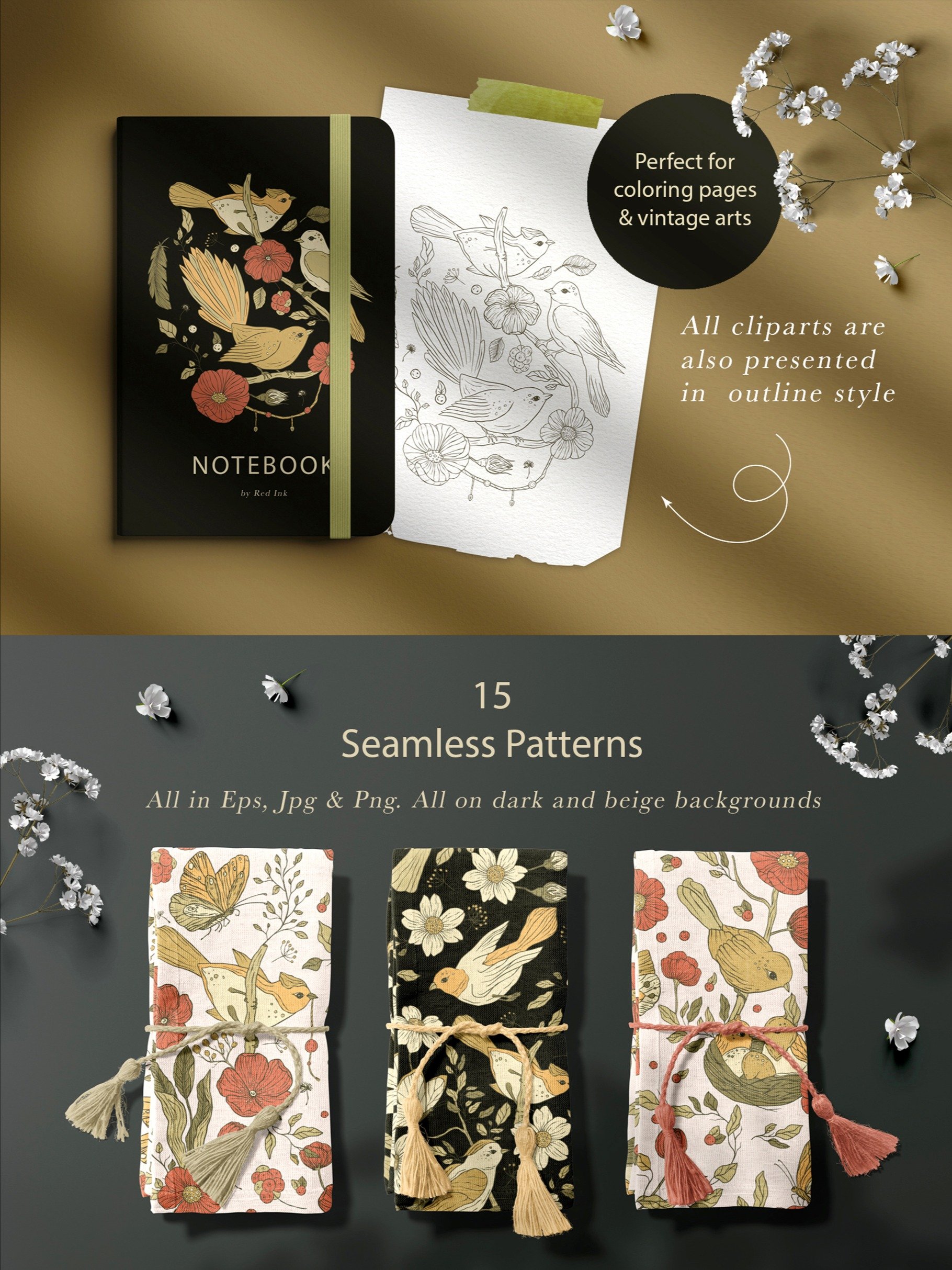 Bird Song Vintage Floral Bundle product image (3)