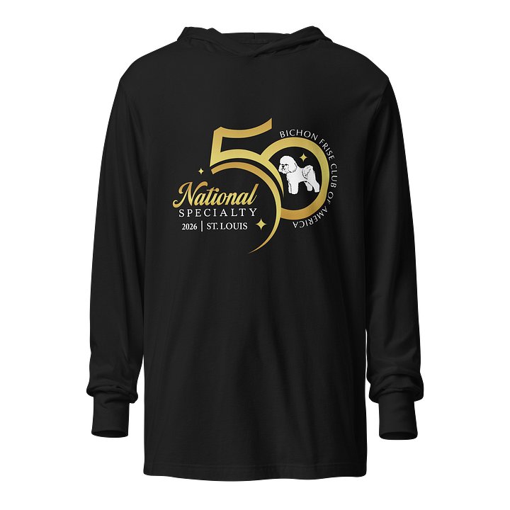 50th National Specialty Long Sleeve Hooded Tee - Large Logo product image (1)