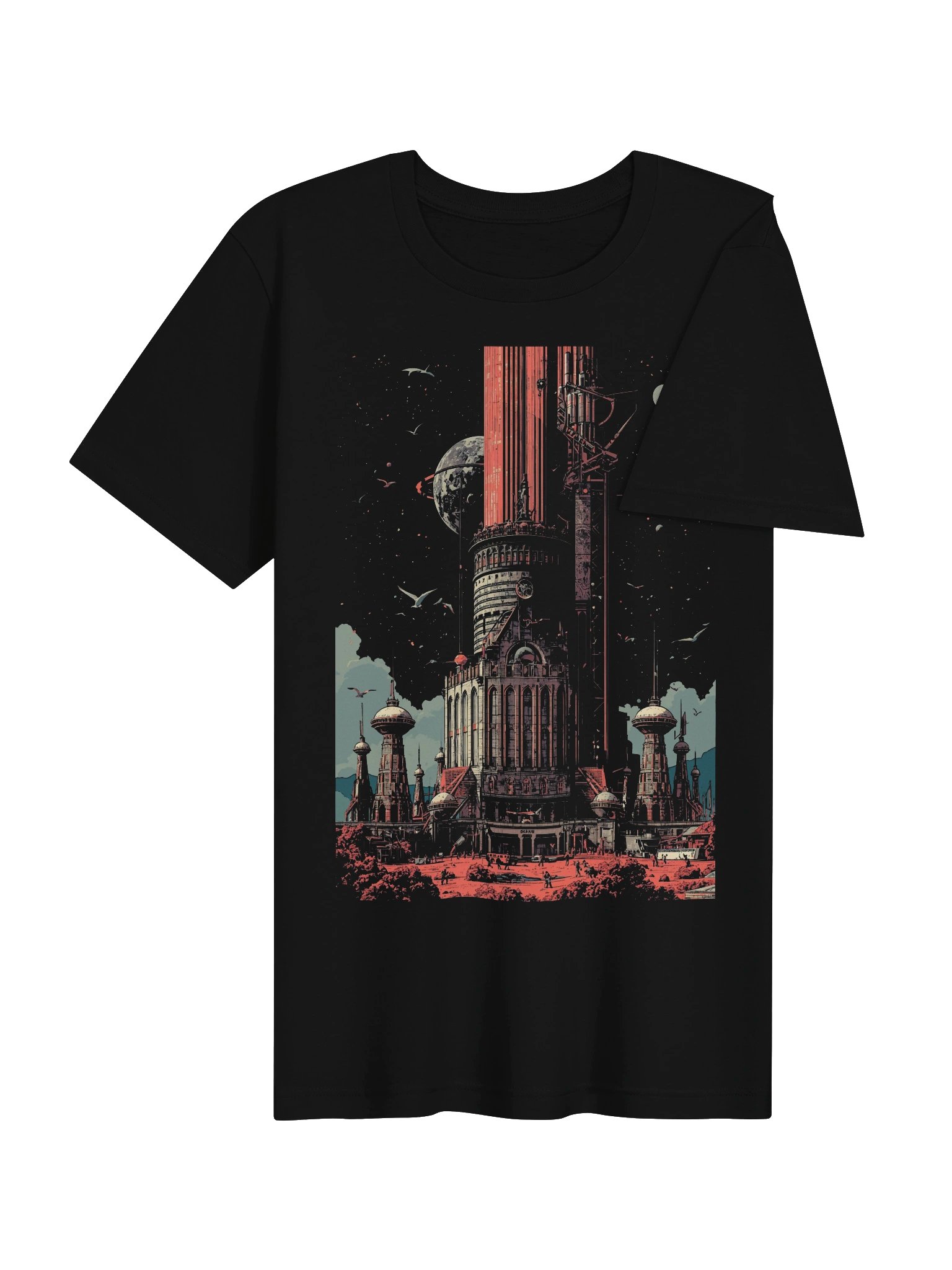 Retro Sci-Fi Tower Spaceport Lightweight T-Shirt product image (7)