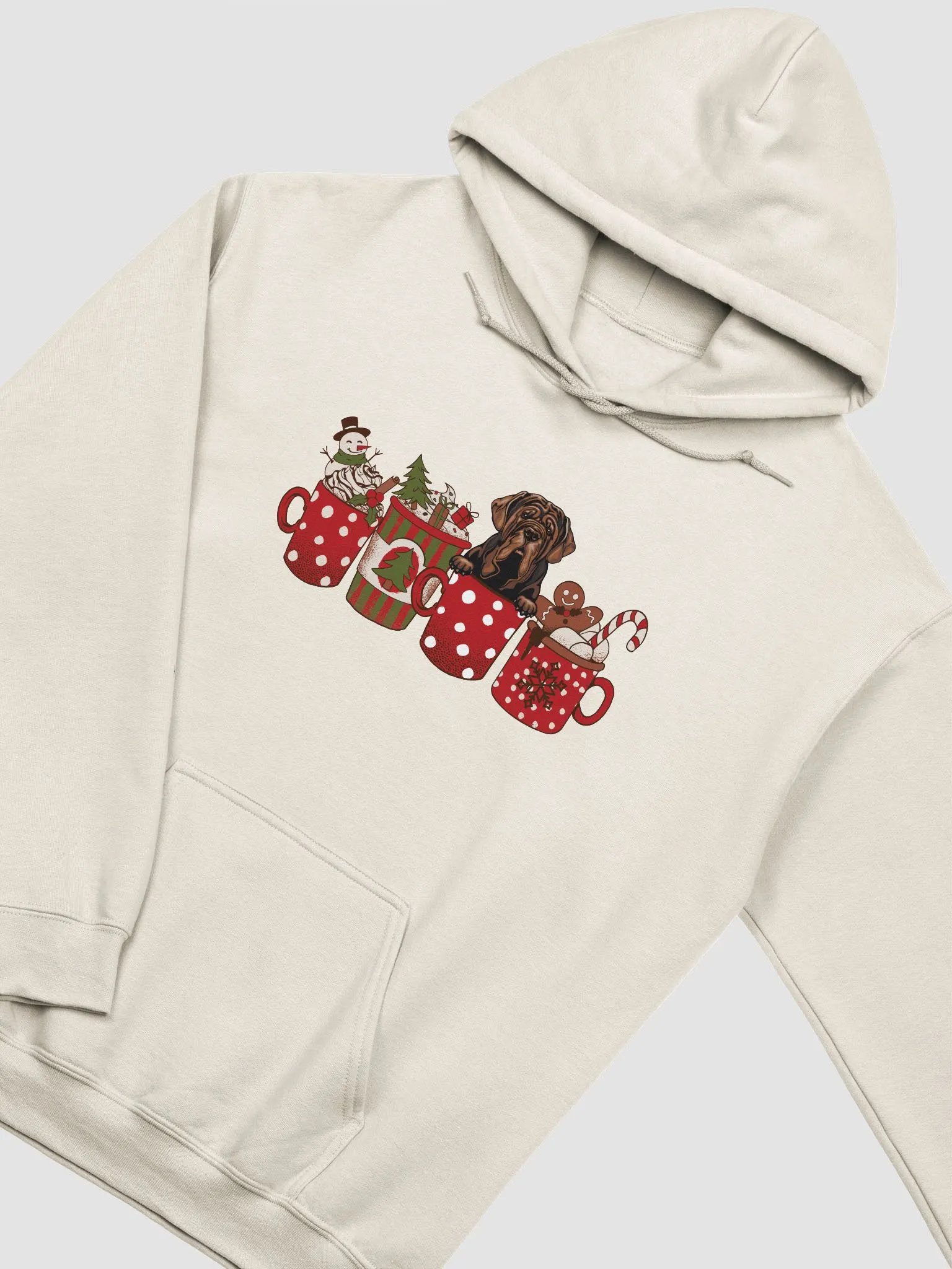 Cute Neapolitan Mastiff in a Christmas Cup Hooded Sweatshirt | Funny Christmas Pup in a Cup product image (20)