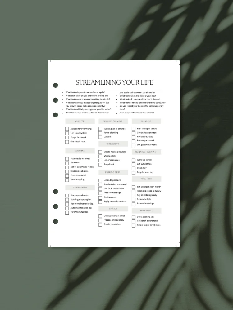 Streamline Your Life: A5 Productivity Printable product image (1)