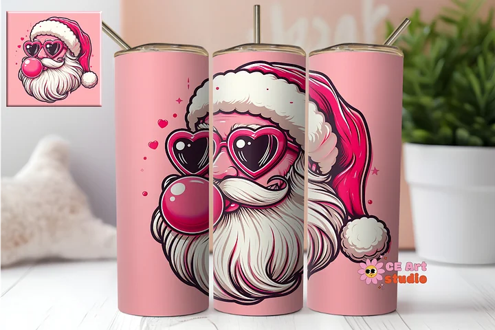 Santa Blowing Bubble Tumbler Wrap PNG product image (1)