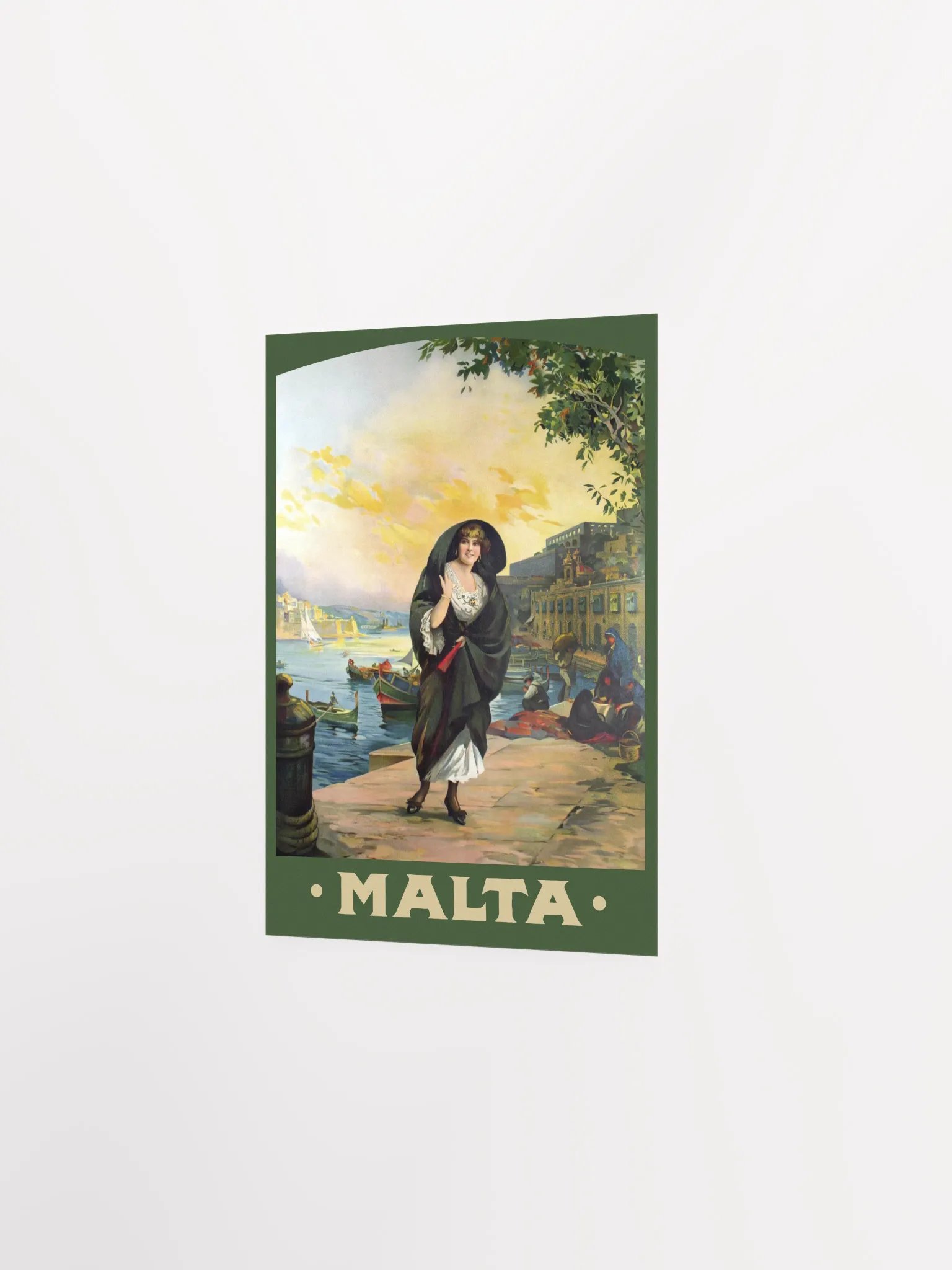 Malta, Valletta 1910s — retro travel poster, vintage travel print, retro travel wall art, retro wall art, triptych wall art product image (8)