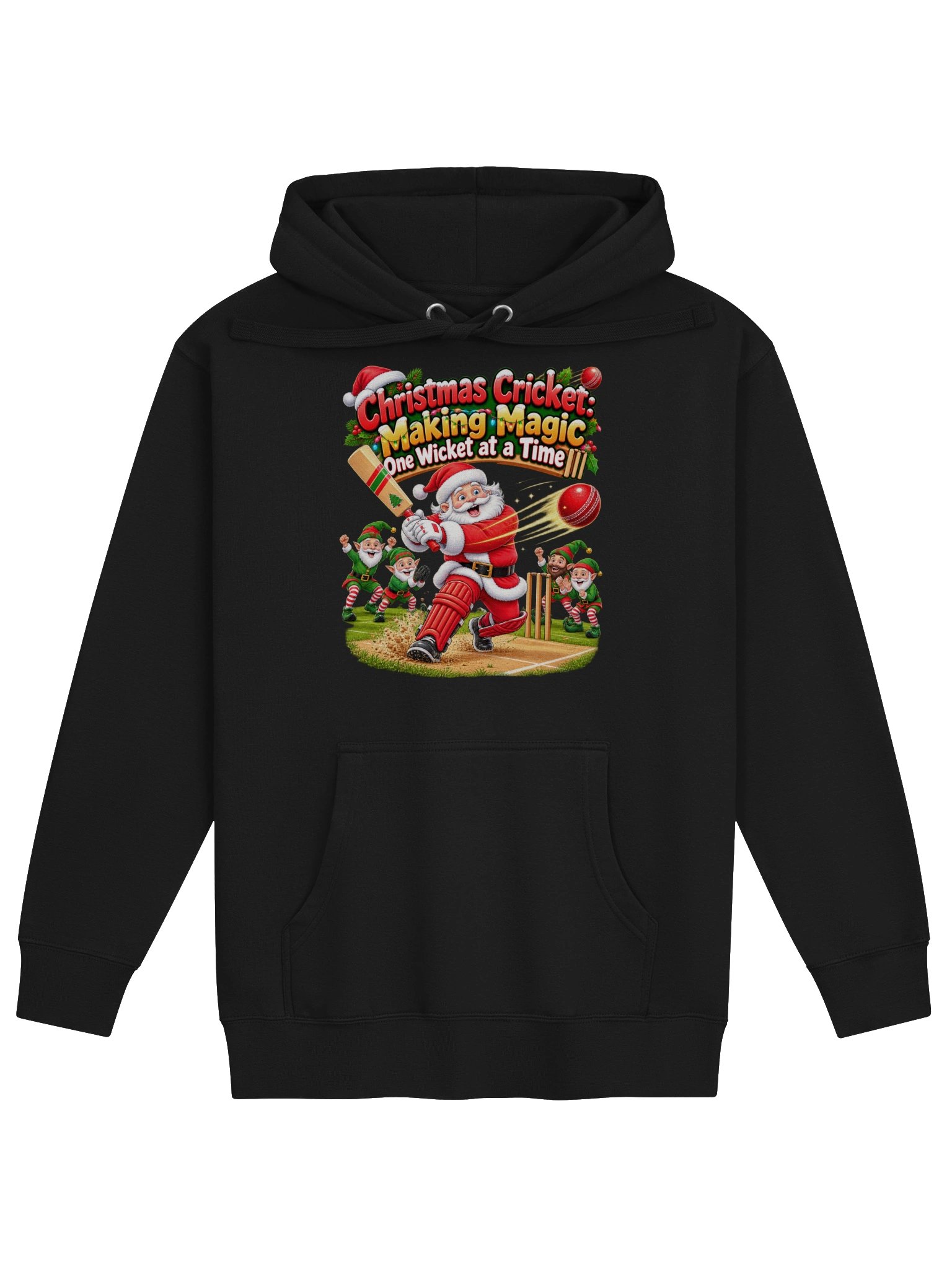 CHRISTMAS CRICKET: MAKING MAGIC ONE WICKET AT A TIME! HOODIE product image (1)