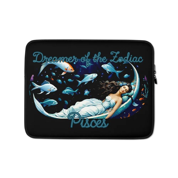 Pisces, Dreamers of the Zodiac, Black Laptop Sleeve product image (1)