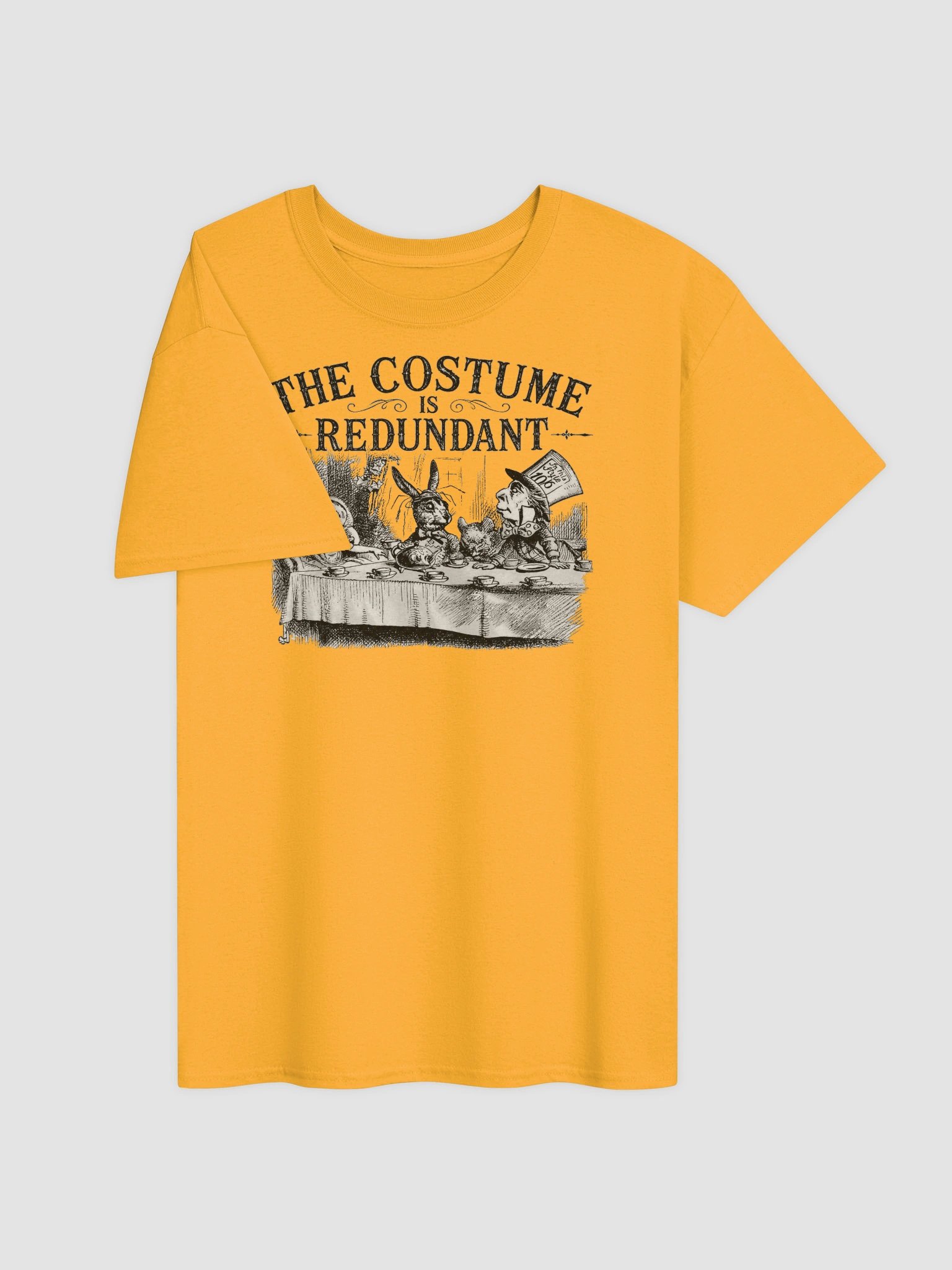 THE COSTUME IS REDUNDANT, Alice Tea Party, Halloween Unisex Cotton Heavyweight T-Shirt product image (3)