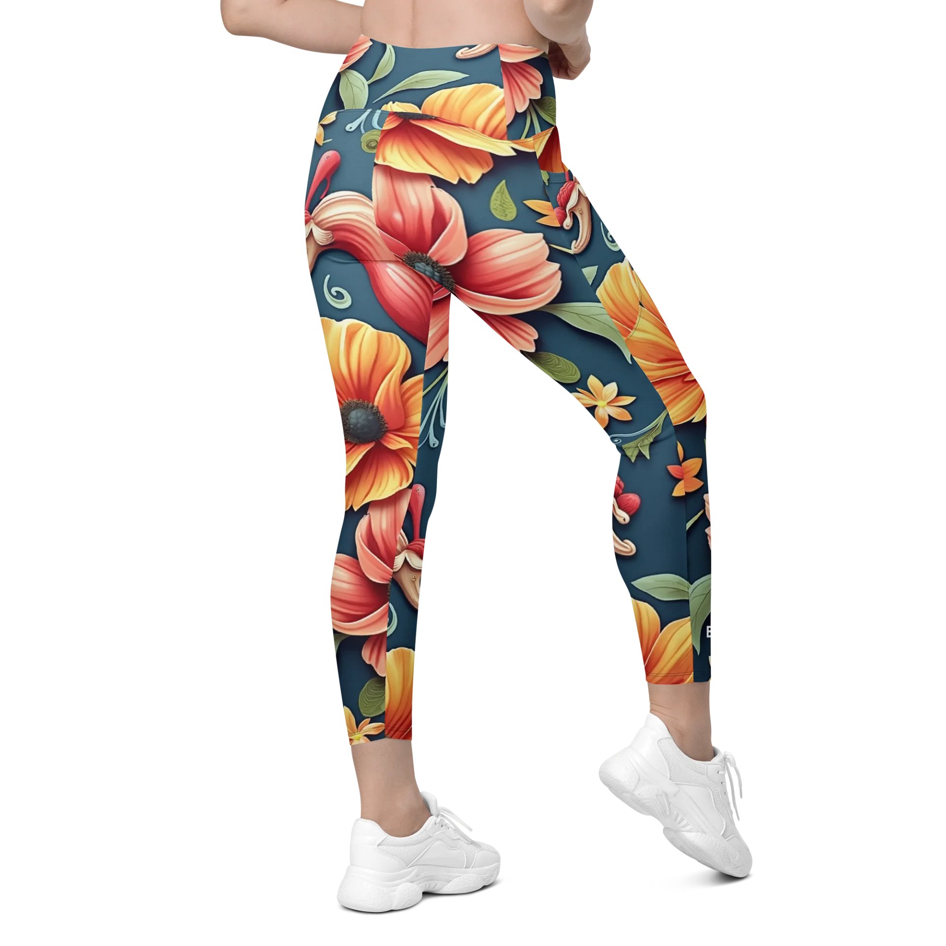 Barry Grady 'Floral Fiesta' Crossover Leggings with Pockets product image (9)