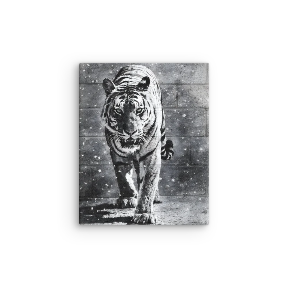 Urban Tiger: Strength in the snowstorm Slimline Canvas Art product image (10)