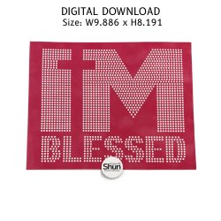 Blessed | SS10 Rhinestone Template | Digital Download product image (2)