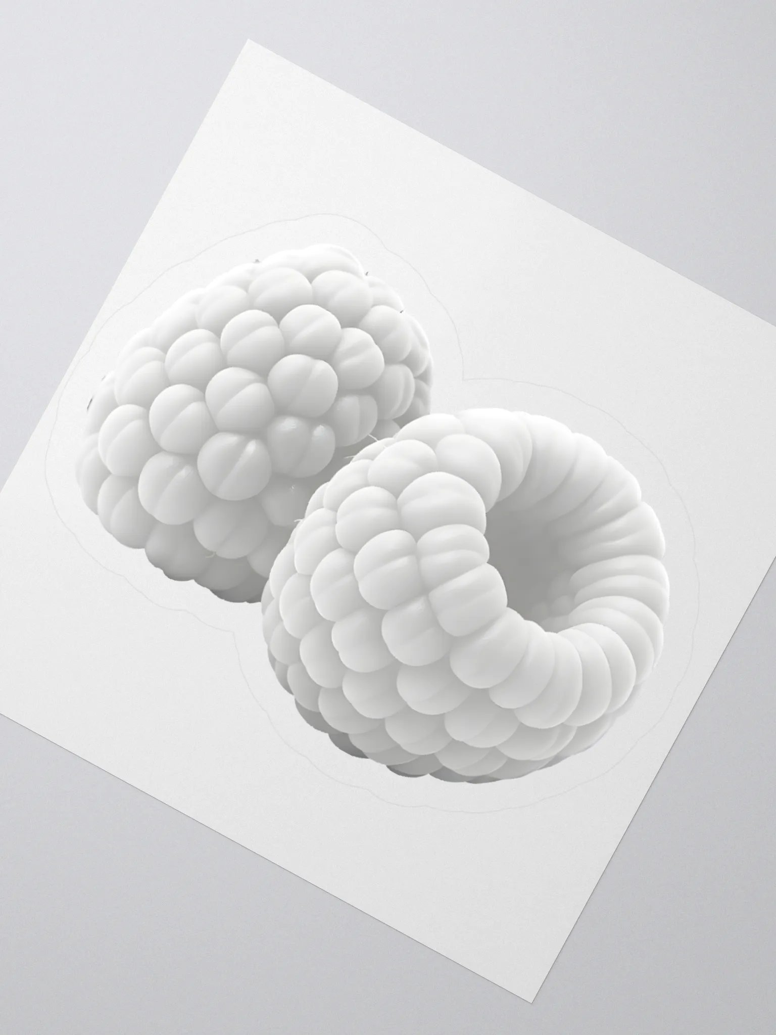 White Matte Raspberries Sticker product image (4)