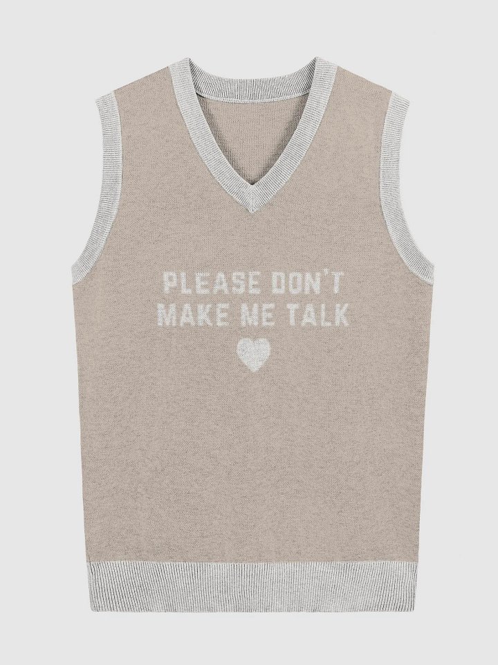 PLEASE DON'T MAKE ME TALK (duotone taupe) knitwear vest product image (3)