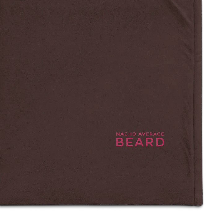 Nacho Average Beard Embroider Sherpa Blanket (Brown/ Flamingo) product image (1)