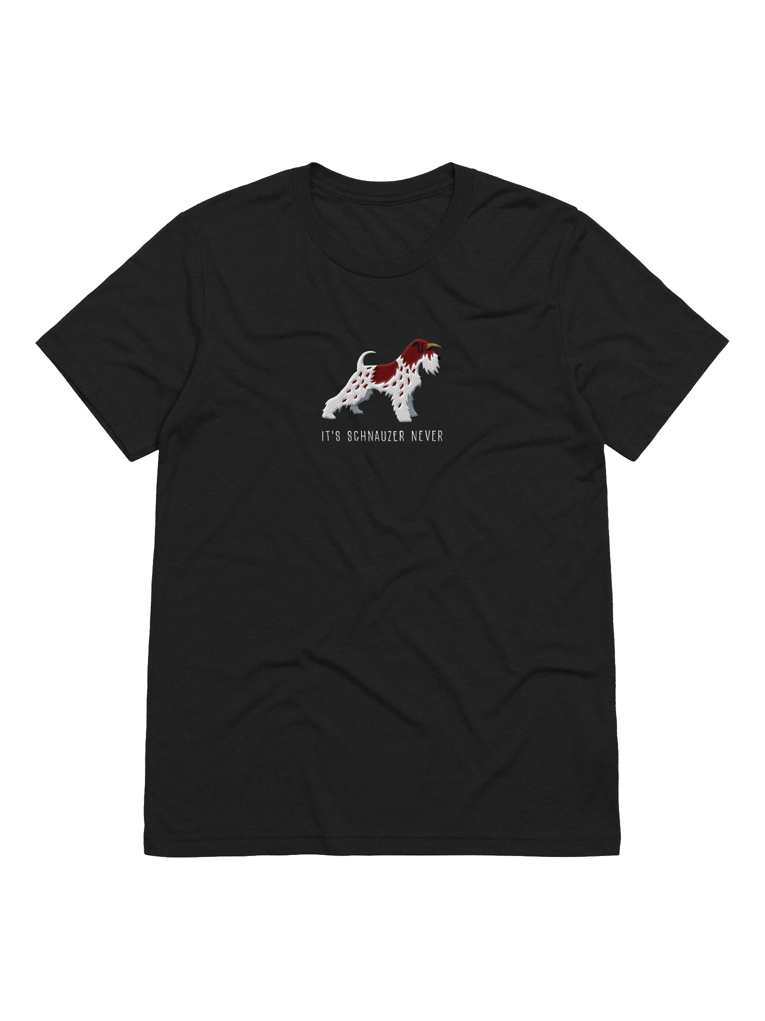 It's Schnauzer Never T-Shirt(Embroidered) of a Miniature Schnauzer(Parti, Liver & White) product image (4)