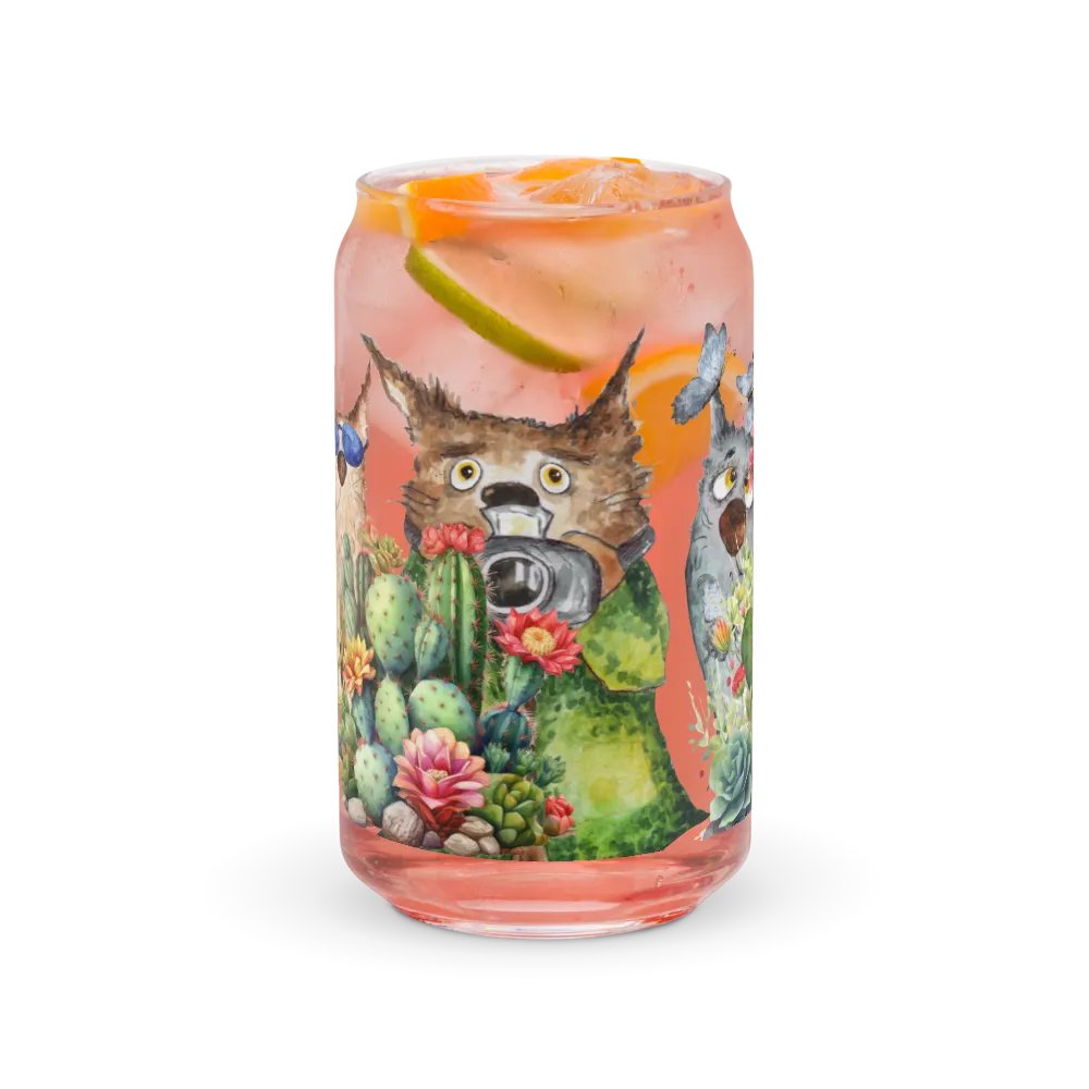 Desert Bloom: A Tale of Resilience Glass Can | 16 oz Friendship Blossoms Drinkware product image (7)