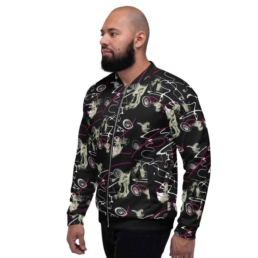 ScribbleWear 'Black Cat' Unisex Bomber Zip Jacket product image (3)
