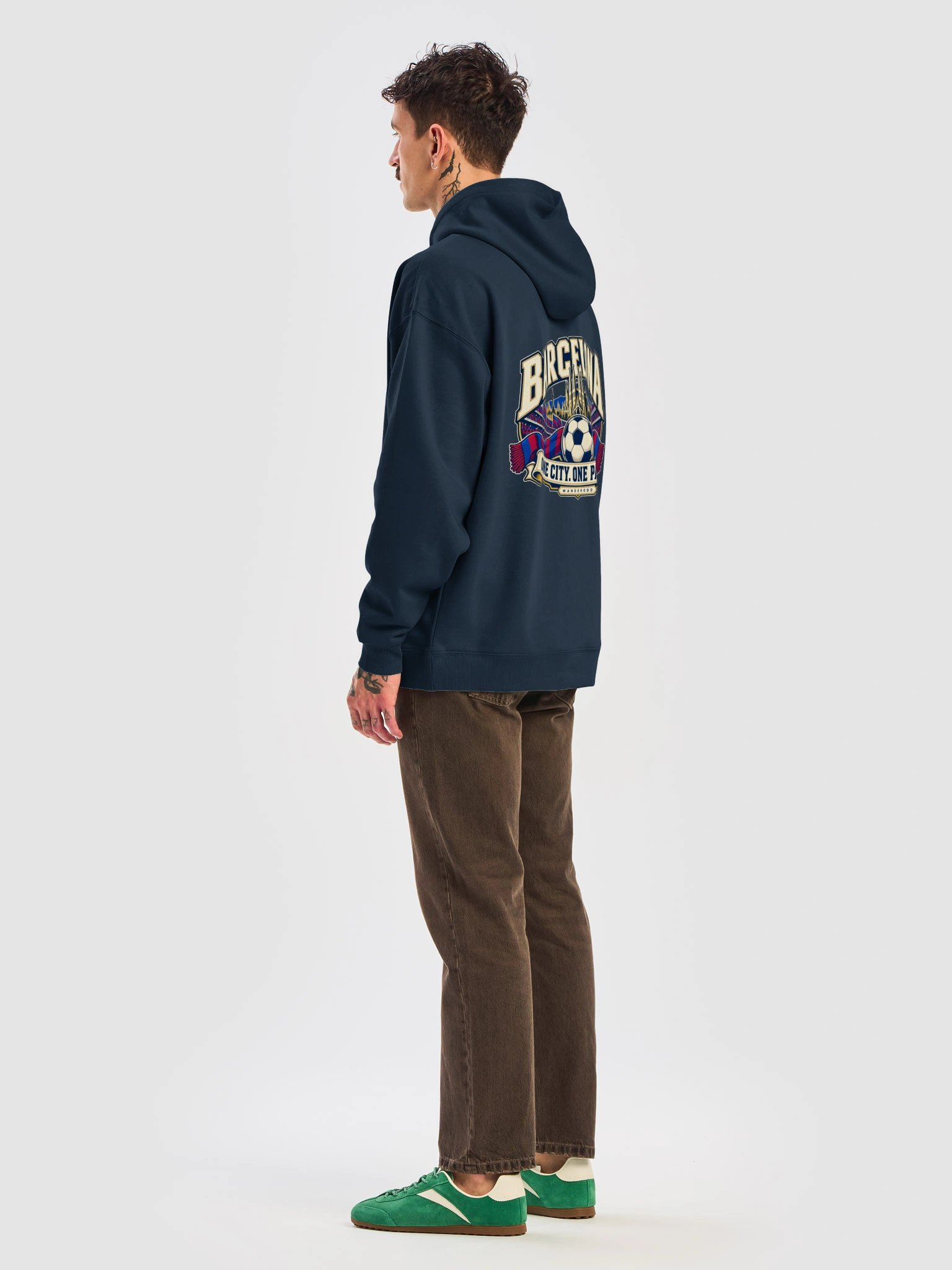 Barcelona Football Graphic Hoodie – Organic Cotton Blend | WanderOdd product image (6)
