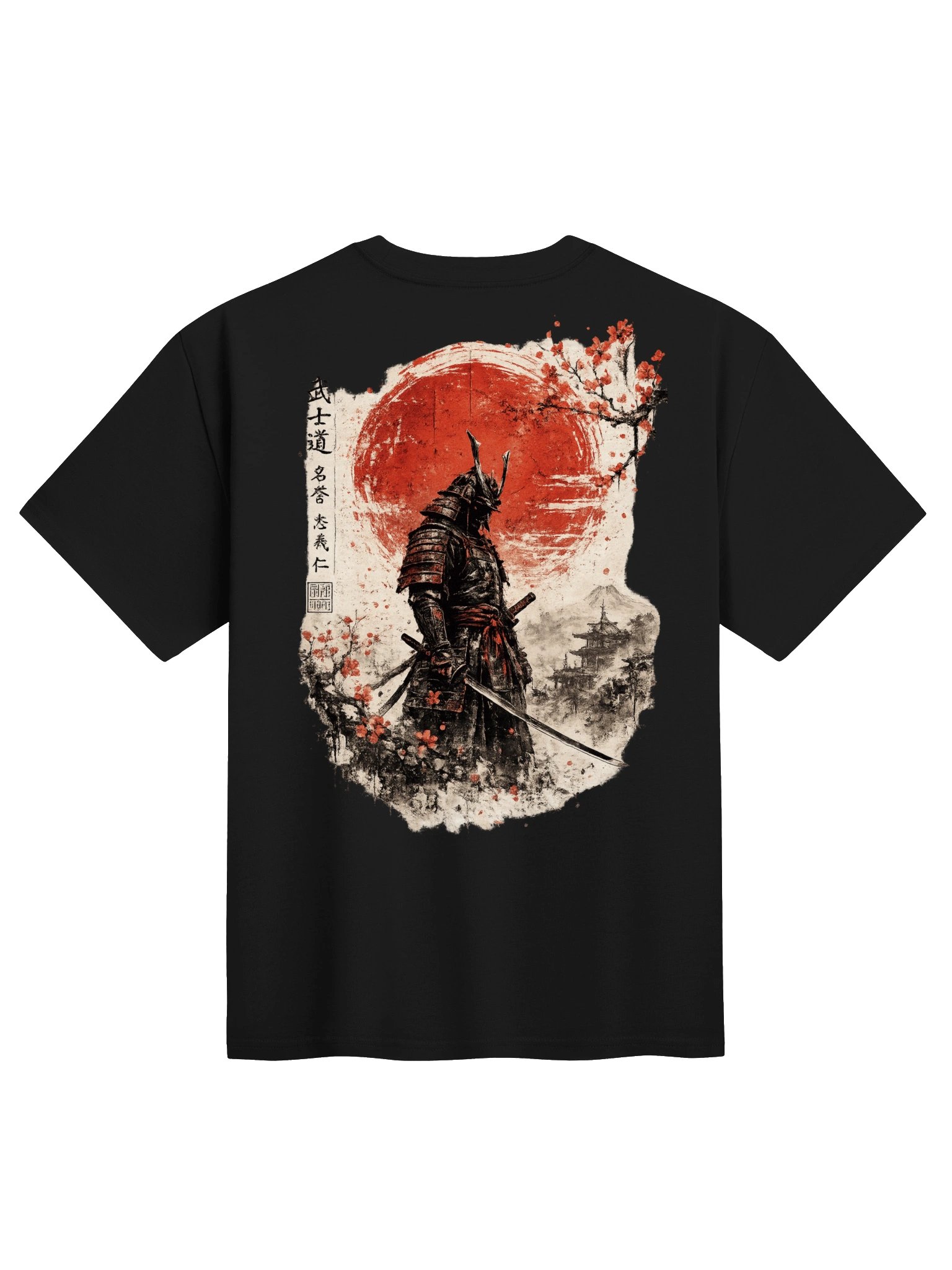 Crimson Bushido – Japanese Samurai Oversized Graphic T-Shirt | Warrior Streetwear product image (2)