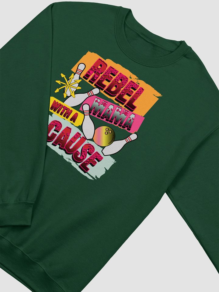 Rebel Mama With A Cause Bowling Crewneck Sweatshirt product image (4)