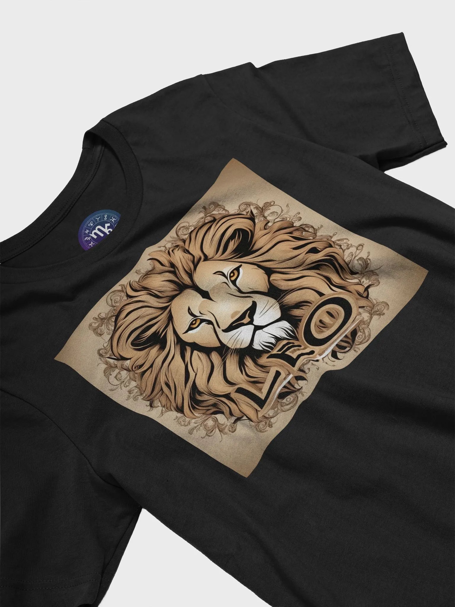 Unisex Leo Zodiac T-Shirt - Regal Lion Portrait, Astrology Gift product image (5)
