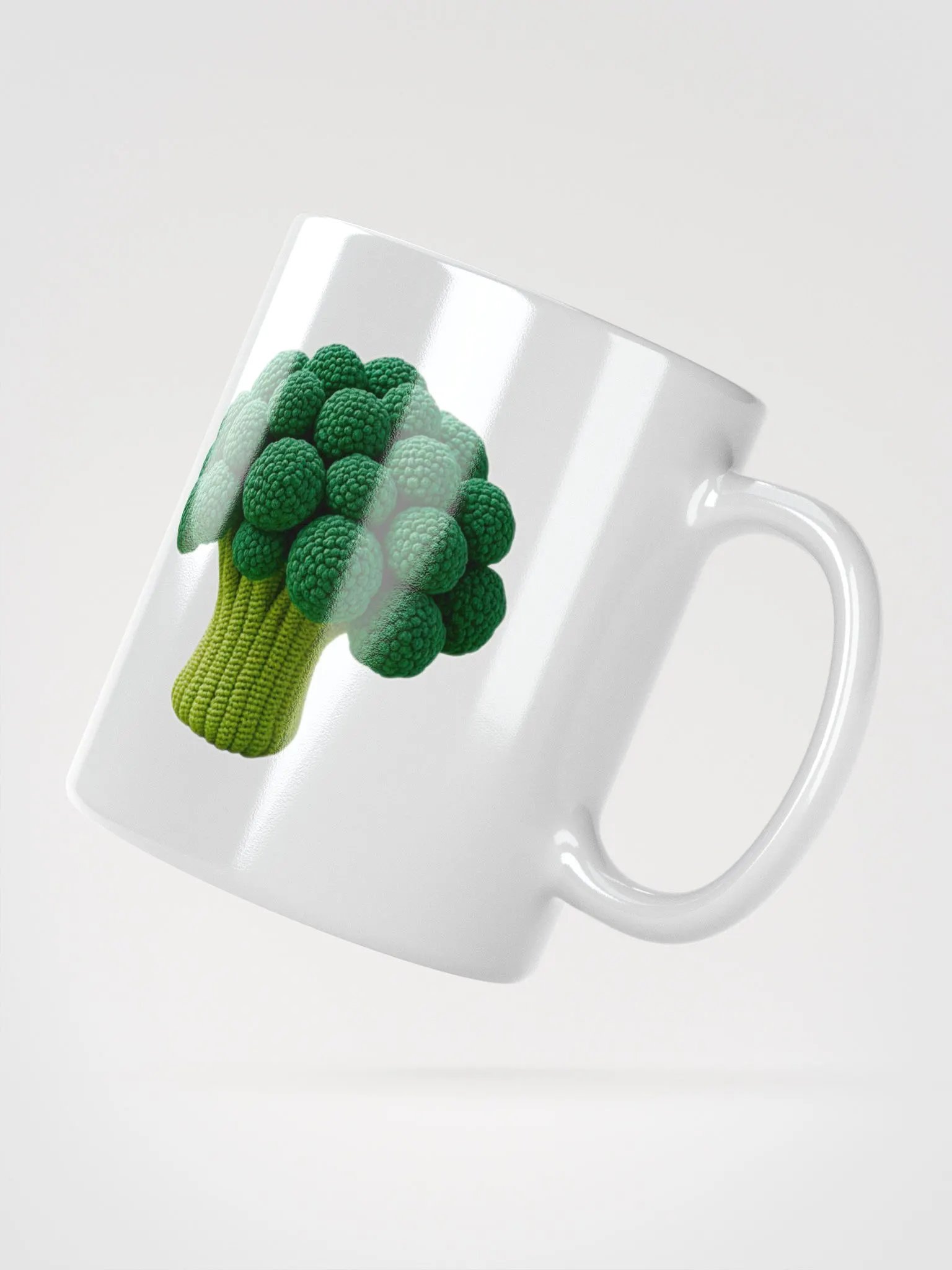 CozyAvocado White Glossy Broccoli Mug #1 product image (2)