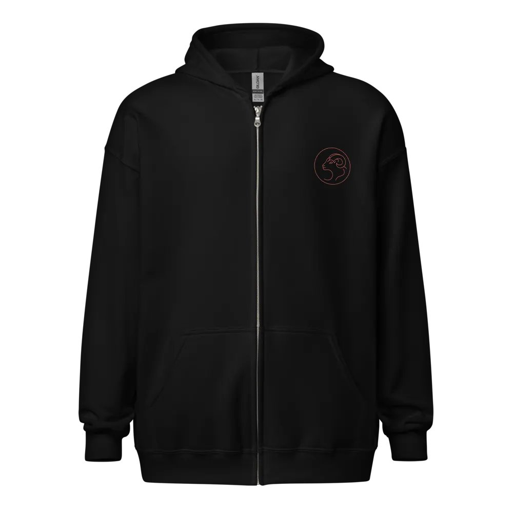 Aries Ram Circle Zip Hoodie product image (1)