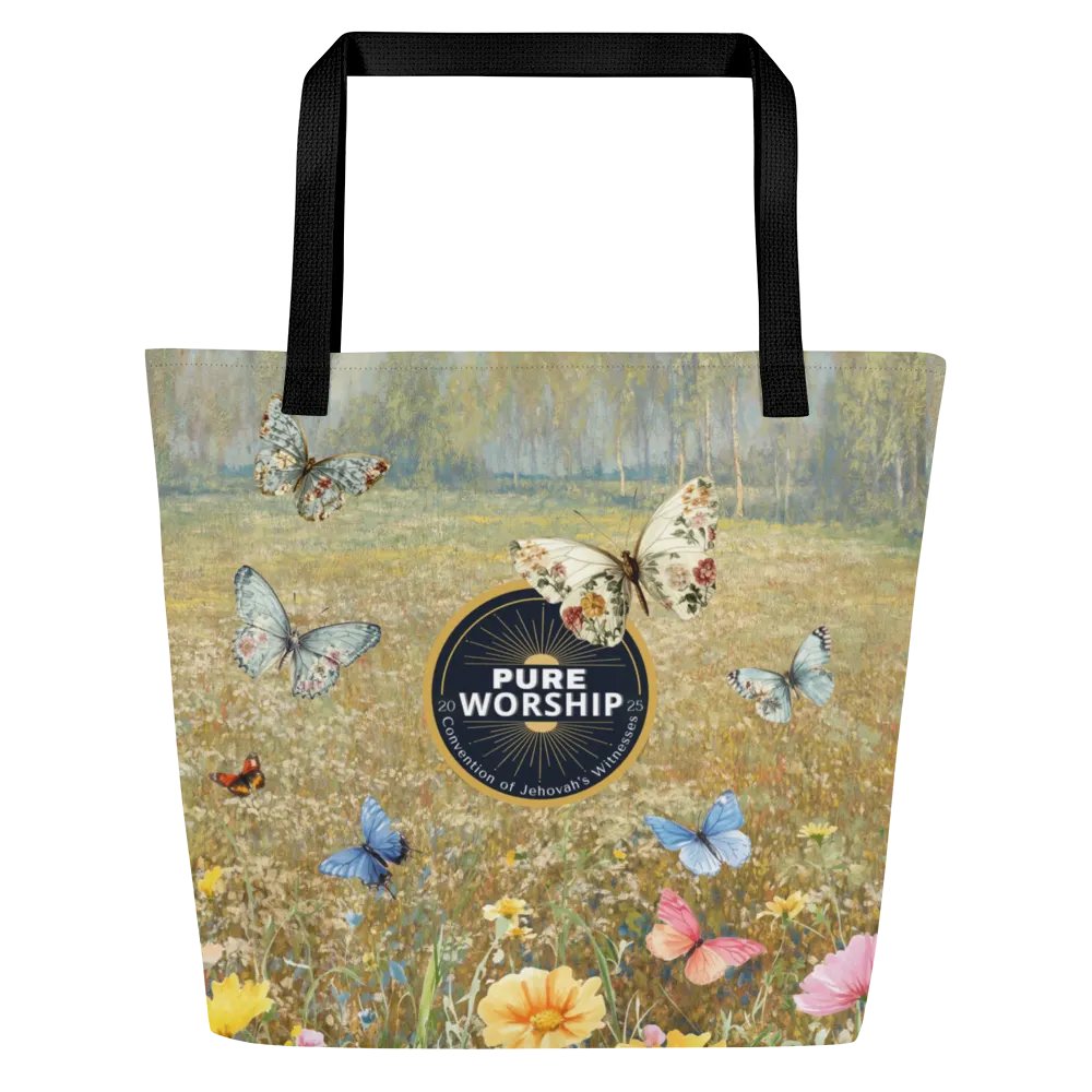 "Pure Worship" 2025 Convention | Gold Butterfly Fields Tote Bag product image (1)