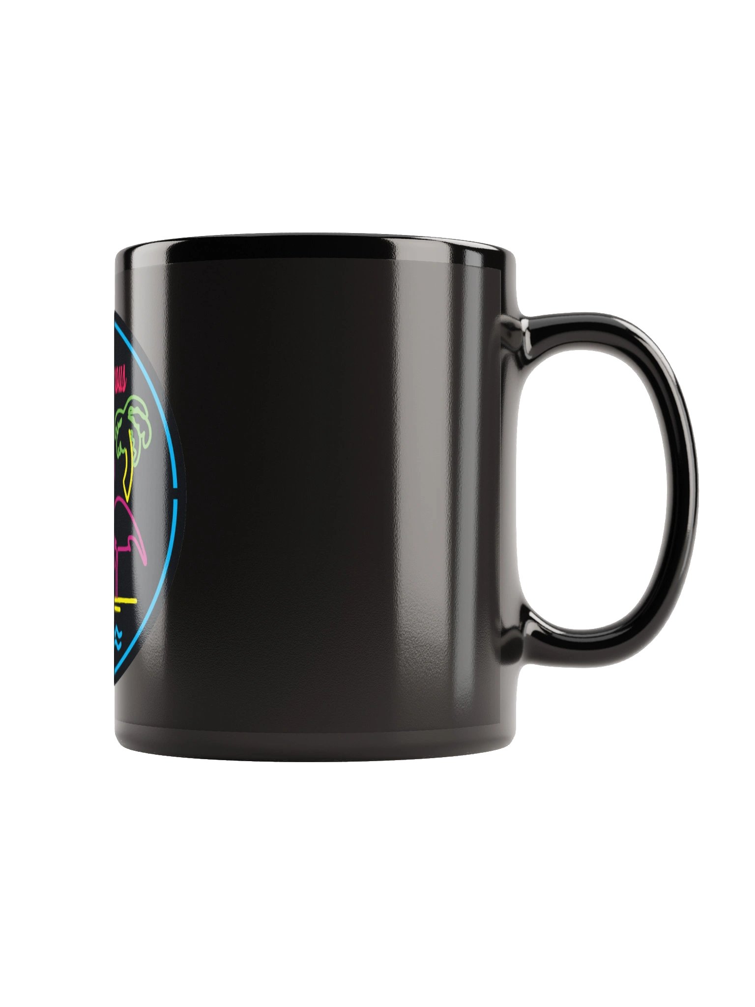 Elbo Room World Famous Neon Flamingo Ceramic Coffee Mug | Gloss Black product image (6)