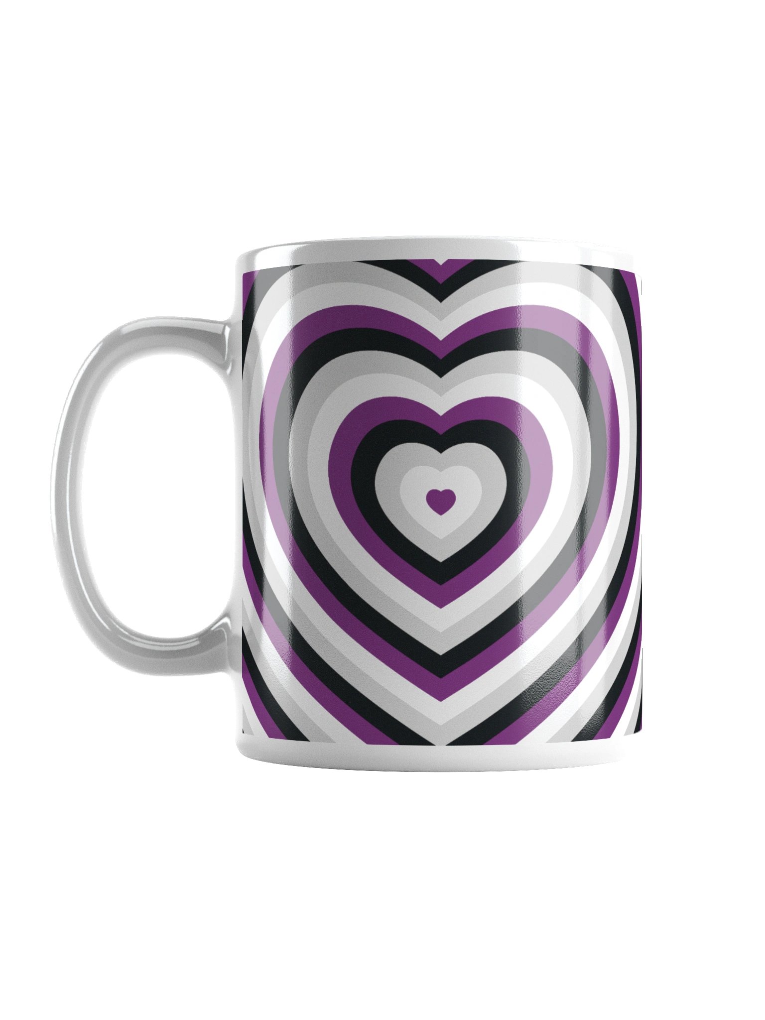 Asexual Pride Hearts Mug (Right-handed) product image (1)