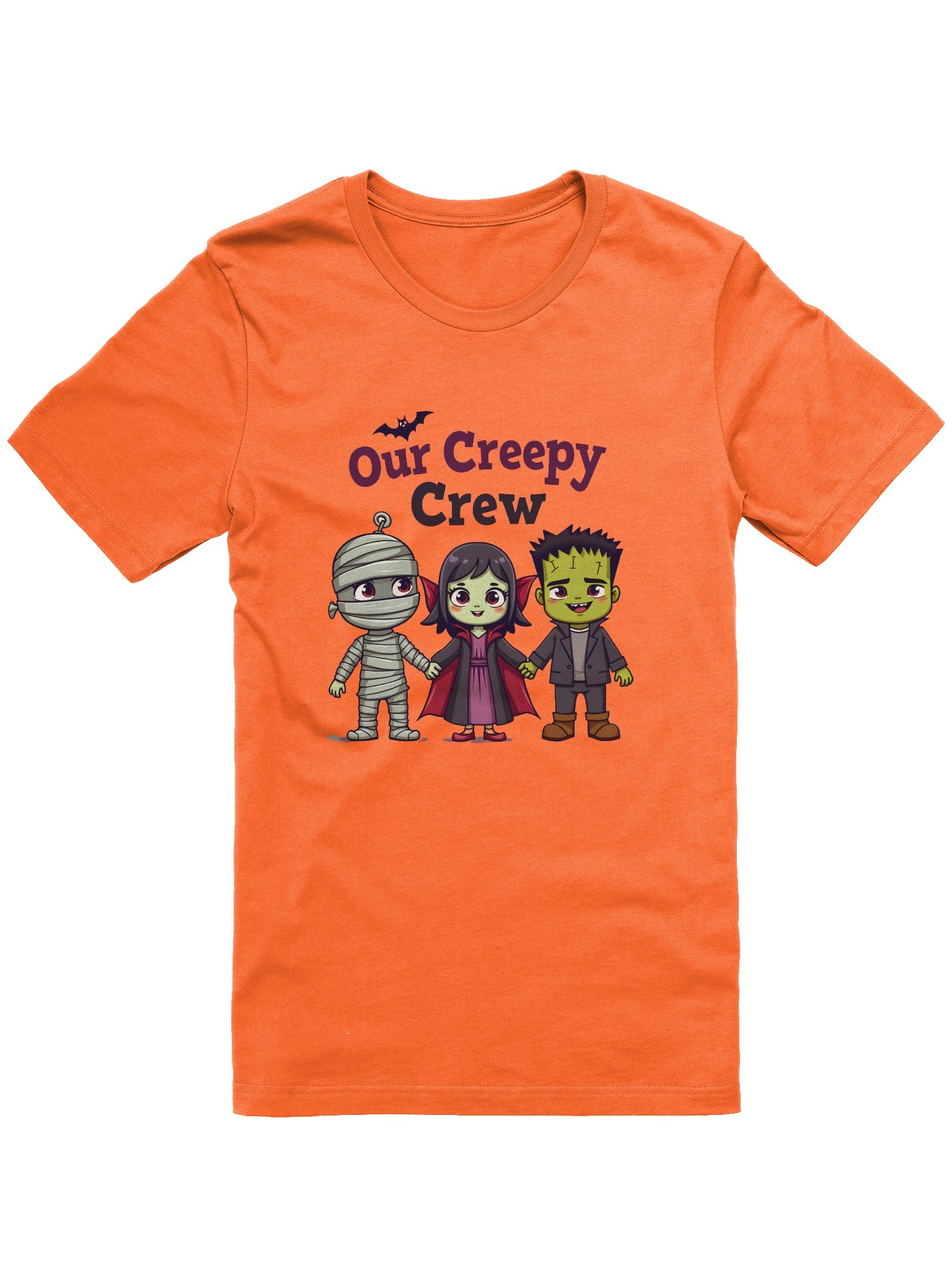 Creepy Crew Halloween T-Shirt | Cute Monster Characters Tee | Spooky Mummy Vampire Frankenstein Shirt product image (2)