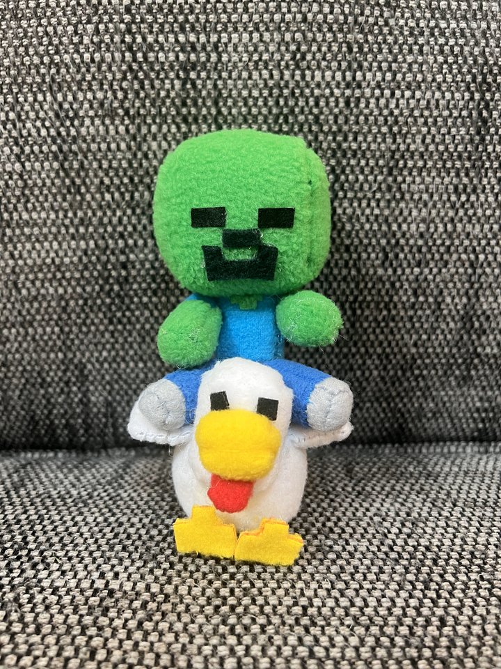 Custom Handmade Chicken Jockey Plush (like in A Minecraft Movie) made by OskieWhiskie- One of a kind! product image (1)