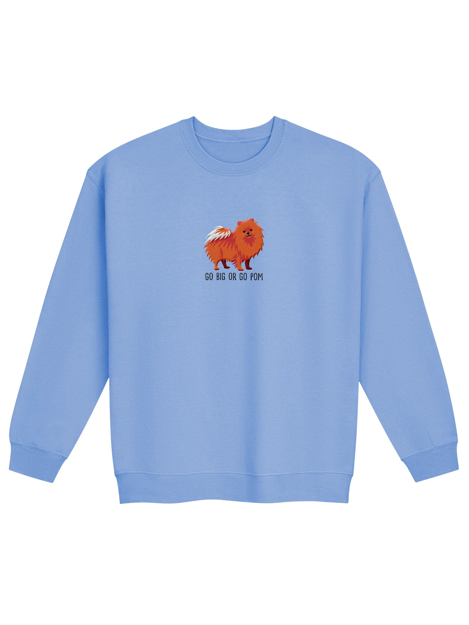 Go Big or Go Pom Sweatshirt (Embroidered) of a Pomeranian(Red) product image (4)