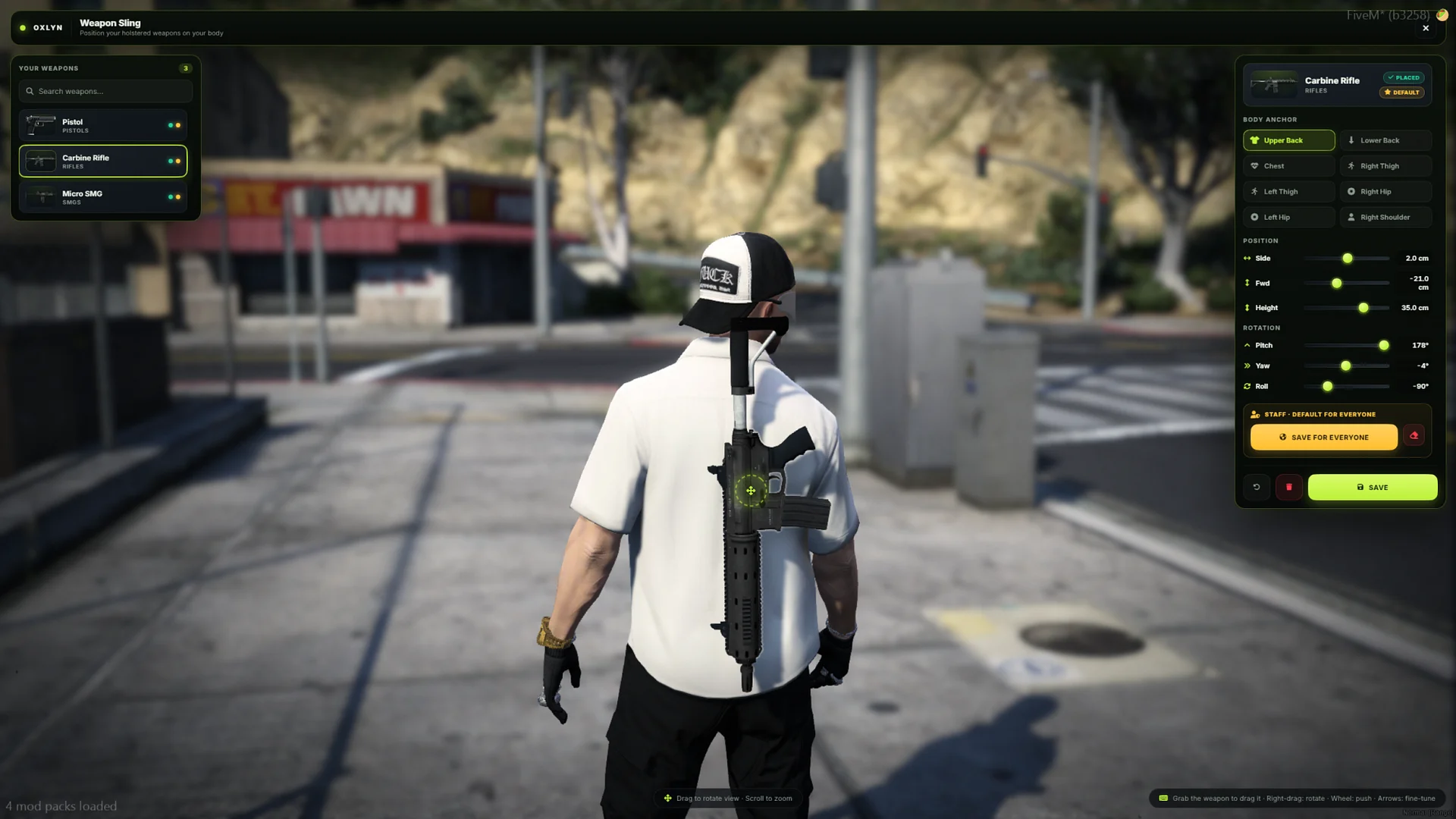 FiveM Script | Advanced Weapon Sling, In-Game Editor [ESX/QBCORE/QBOX] product image (3)