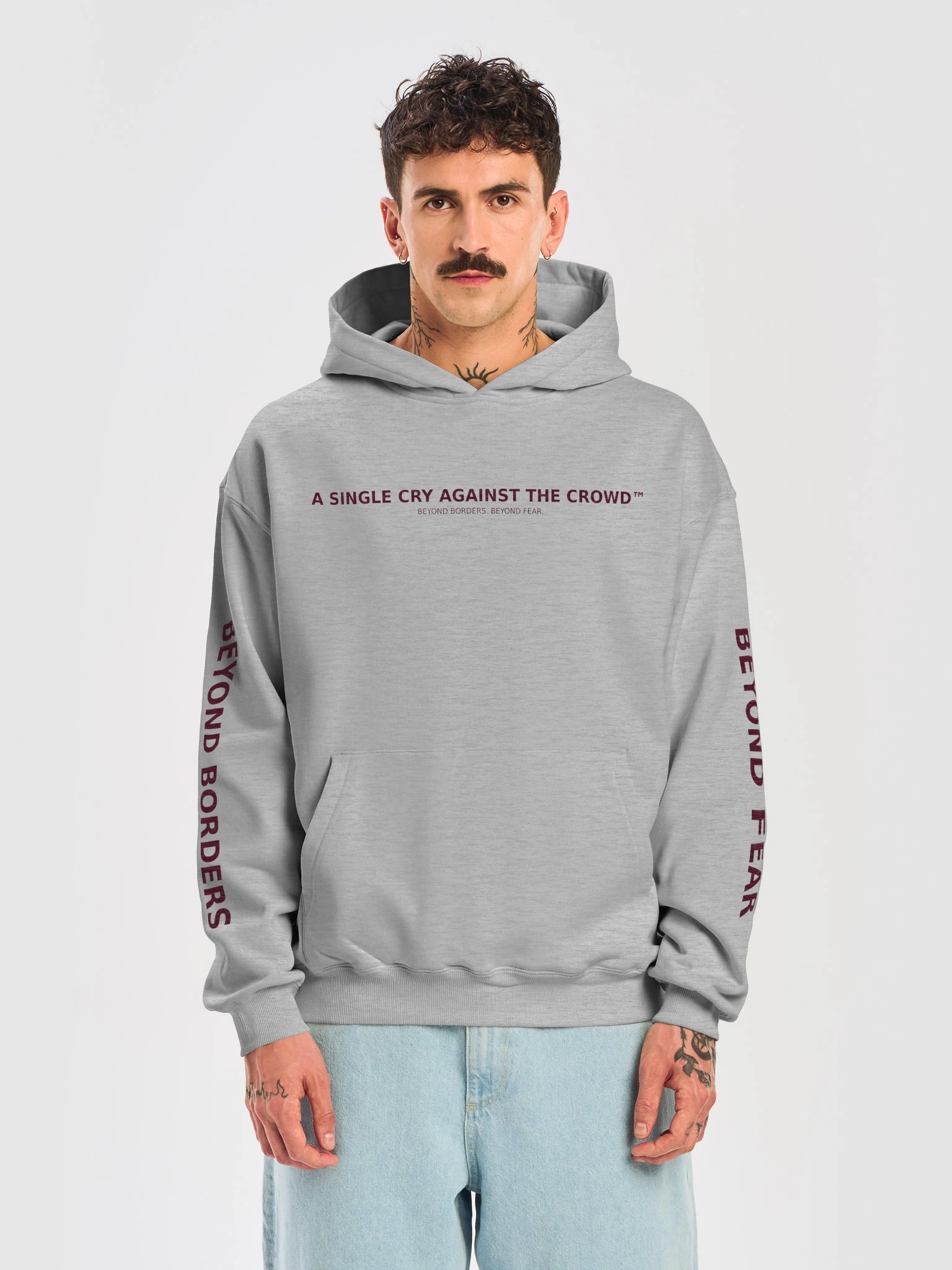 A Single Cry Against the Crowd™ — Signature Heavyweight French Terry Hoodie | Grey Edition product image (9)