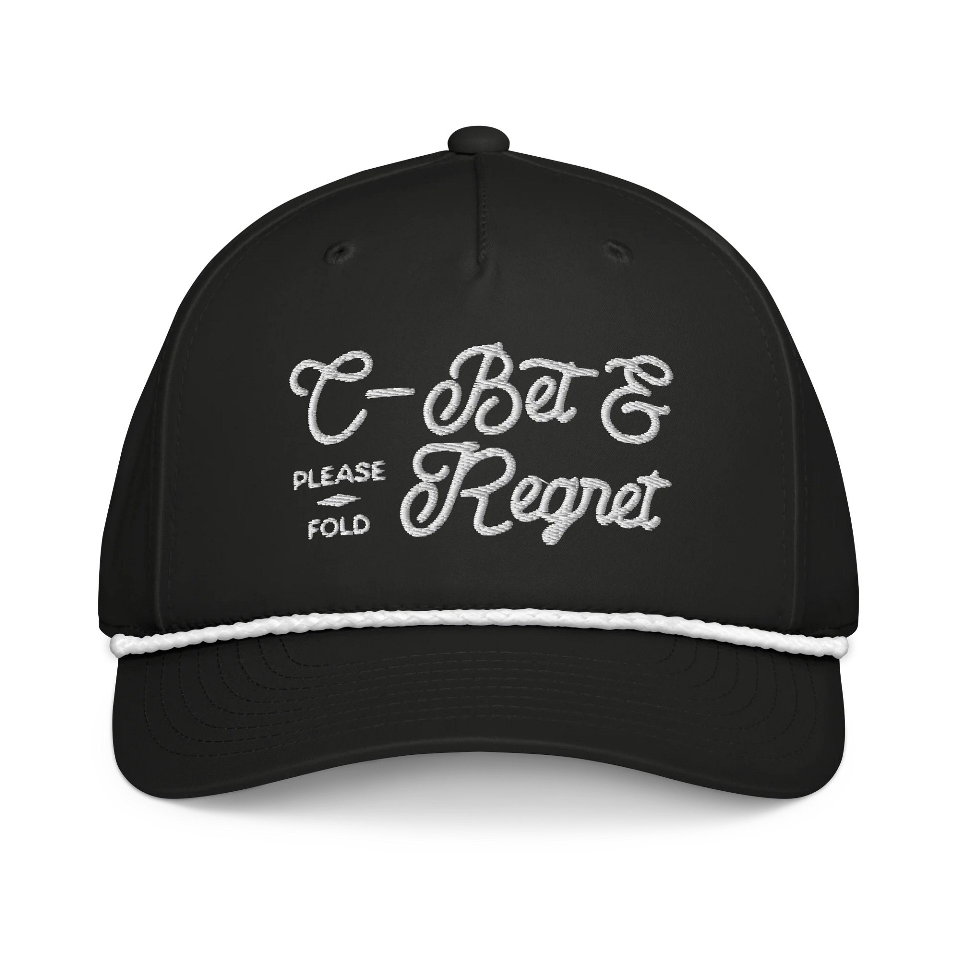 'C-Bet & Regret' 3D Puff Embroidered Rope Hat product image (1)