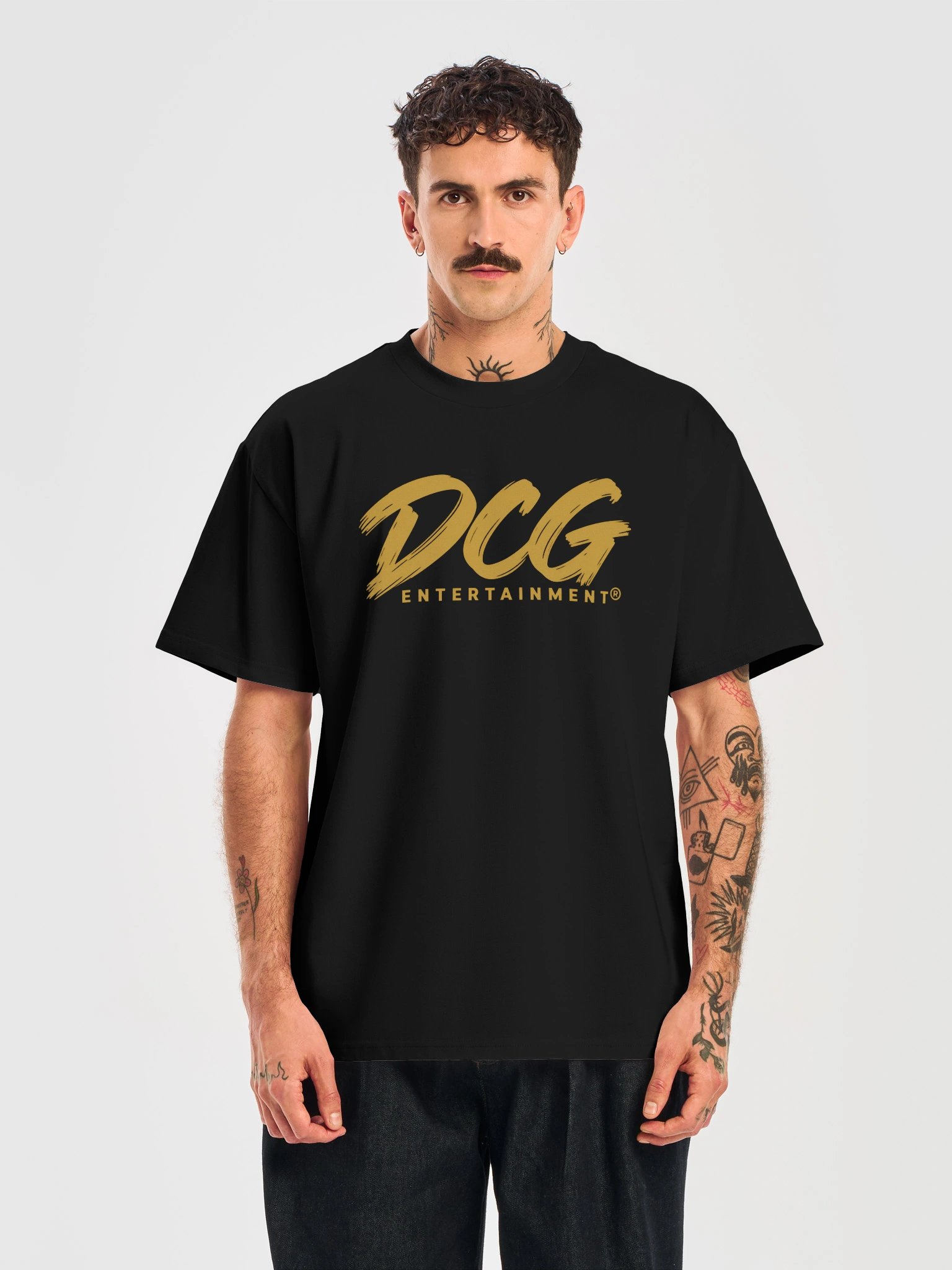 DCG Signature Heavyweight T-Shirt – Gold Logo on Black product image (5)