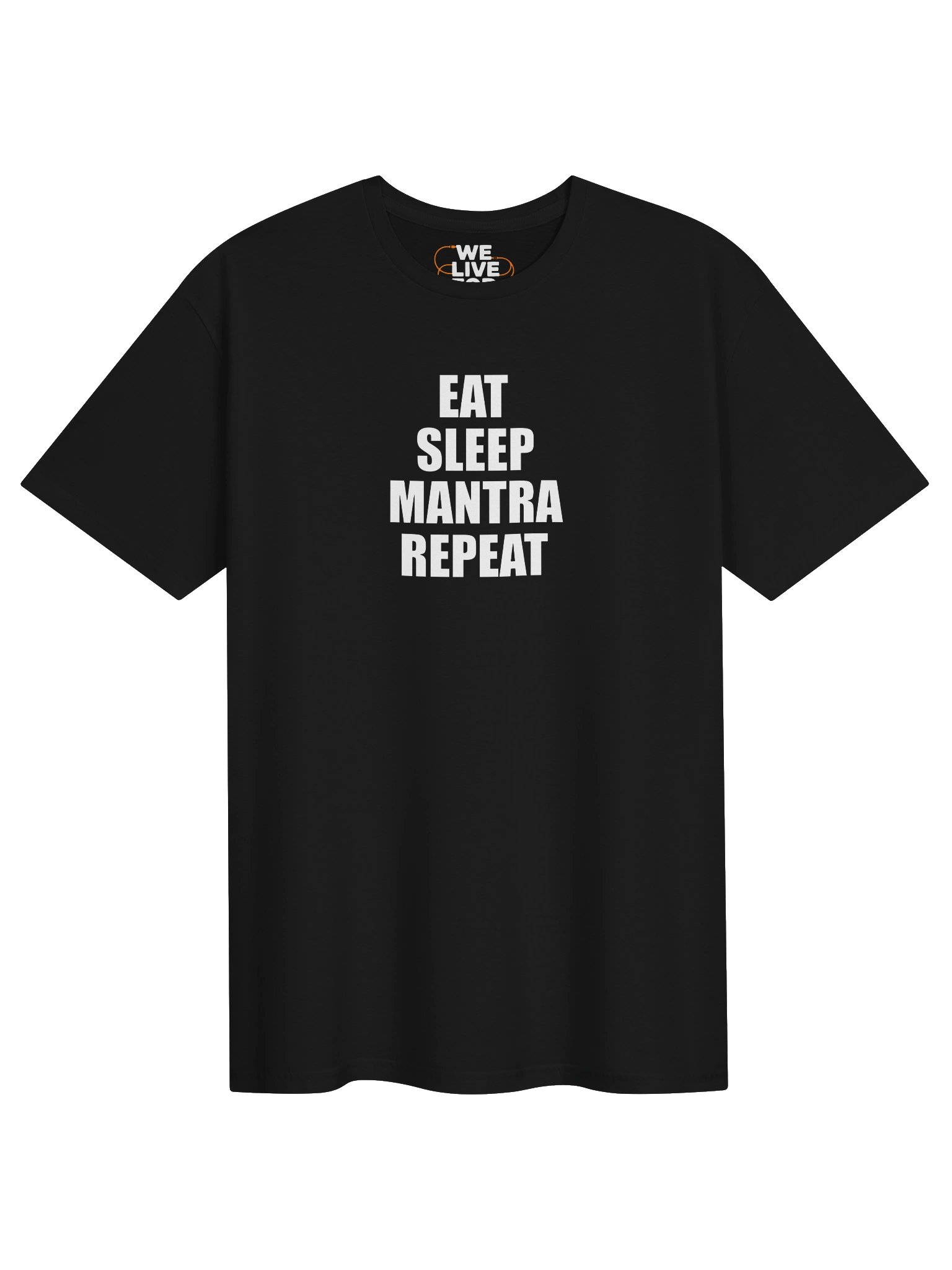 Eat Sleep Mantra Repeat White Logo Unisex T-shirt product image (1)