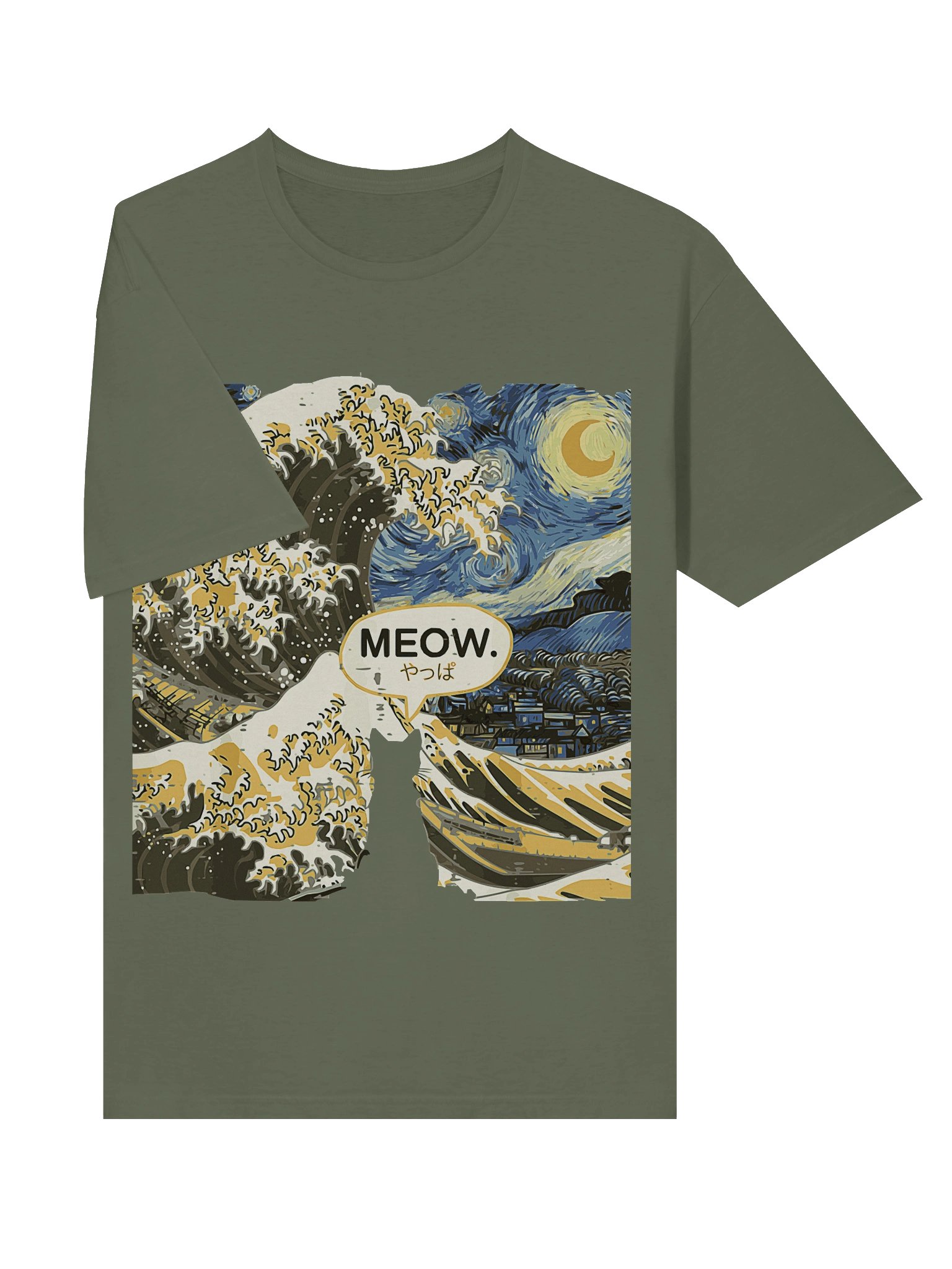 Funny Starry Wave Bruh Meow T-Shirt product image (3)
