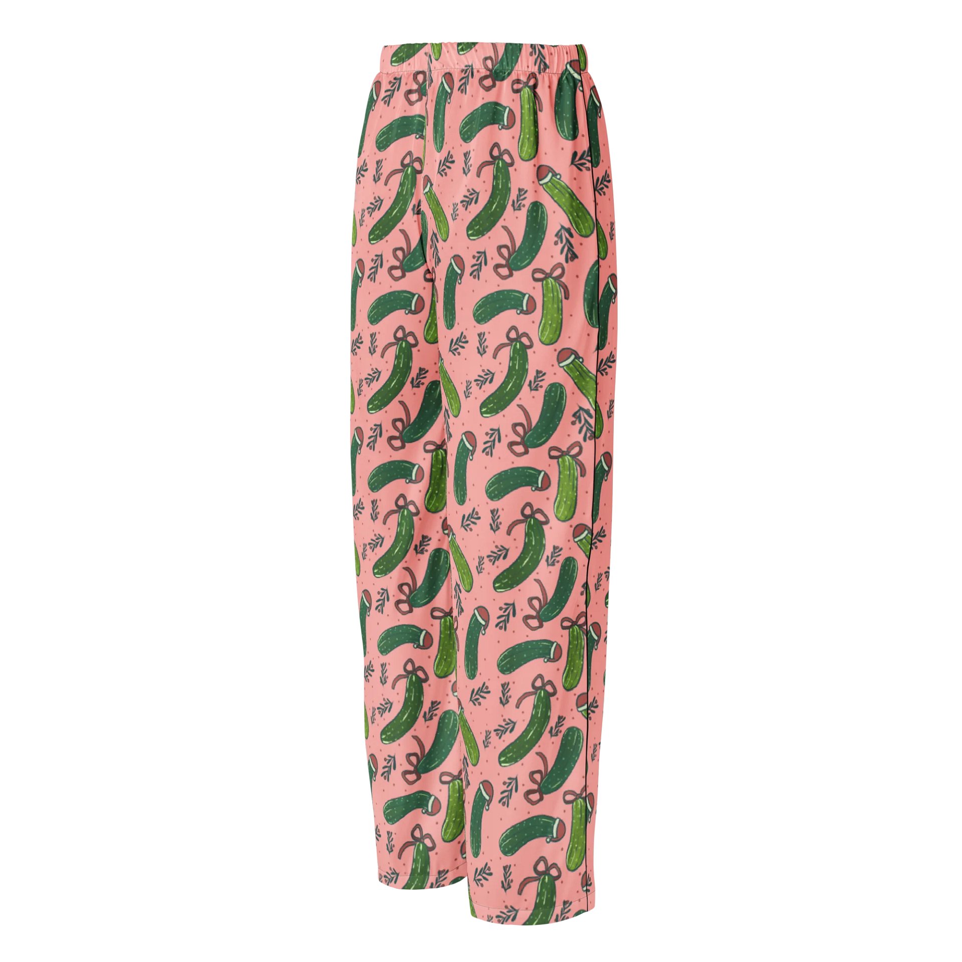 Christmas Pickles Patterned Pyjama Pants, Pink product image (3)