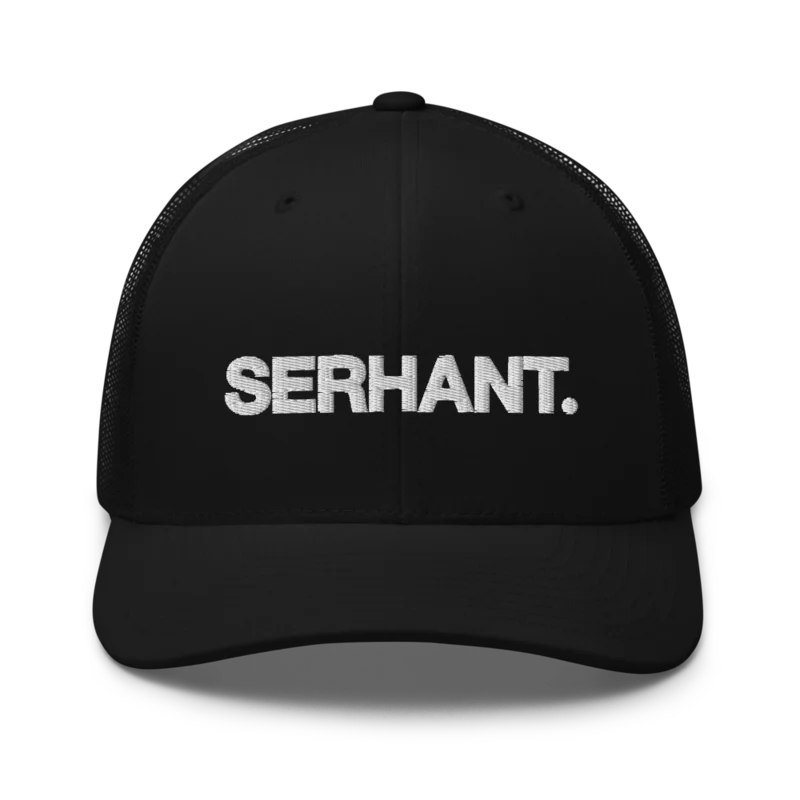 SERHANT. Black Trucker Hat with White Embroidery product image (1)