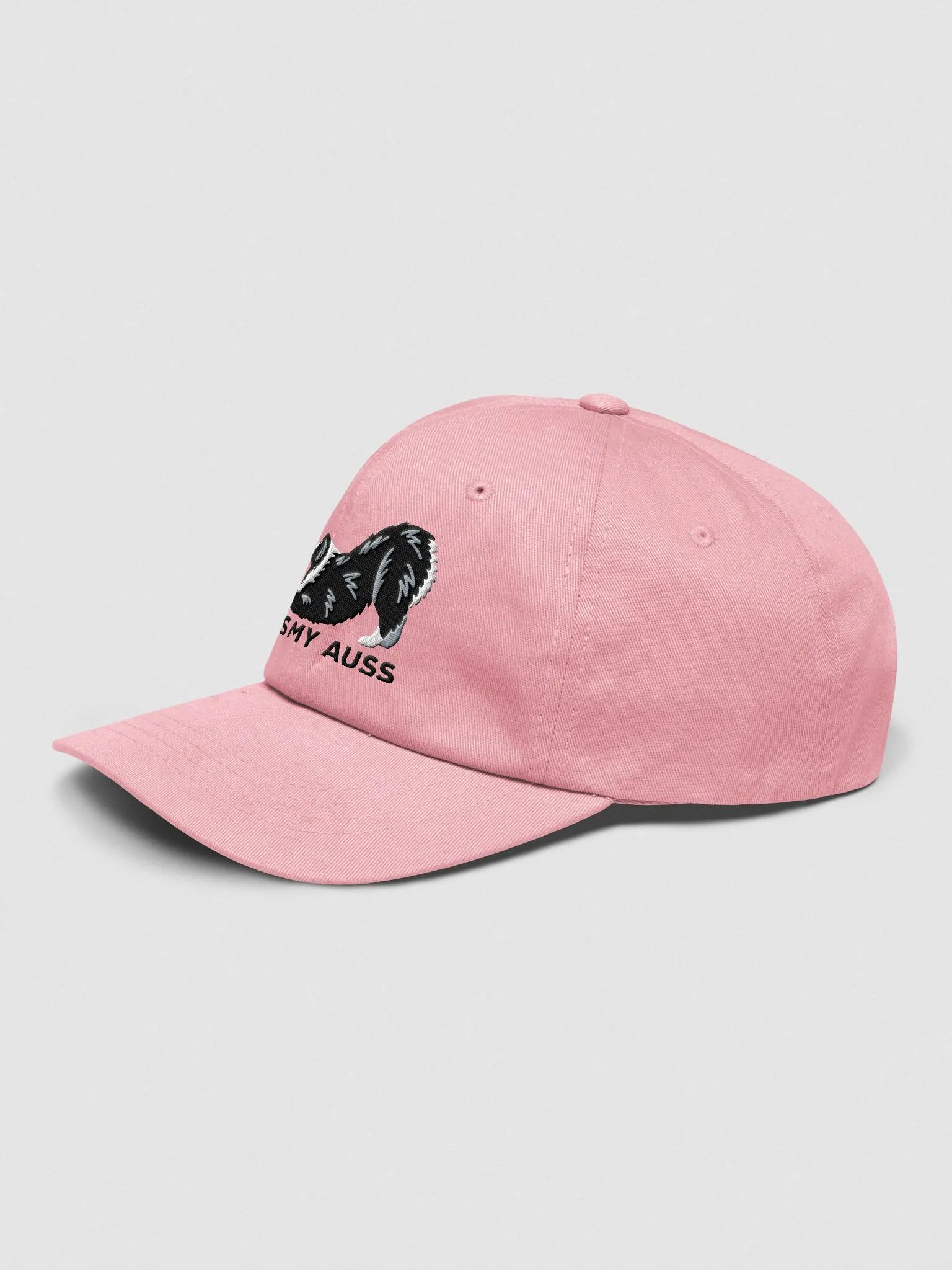 Kiss My Auss Classic Dad Hat(Embroidered) of an Australian Shepherd(Black & White) product image (31)
