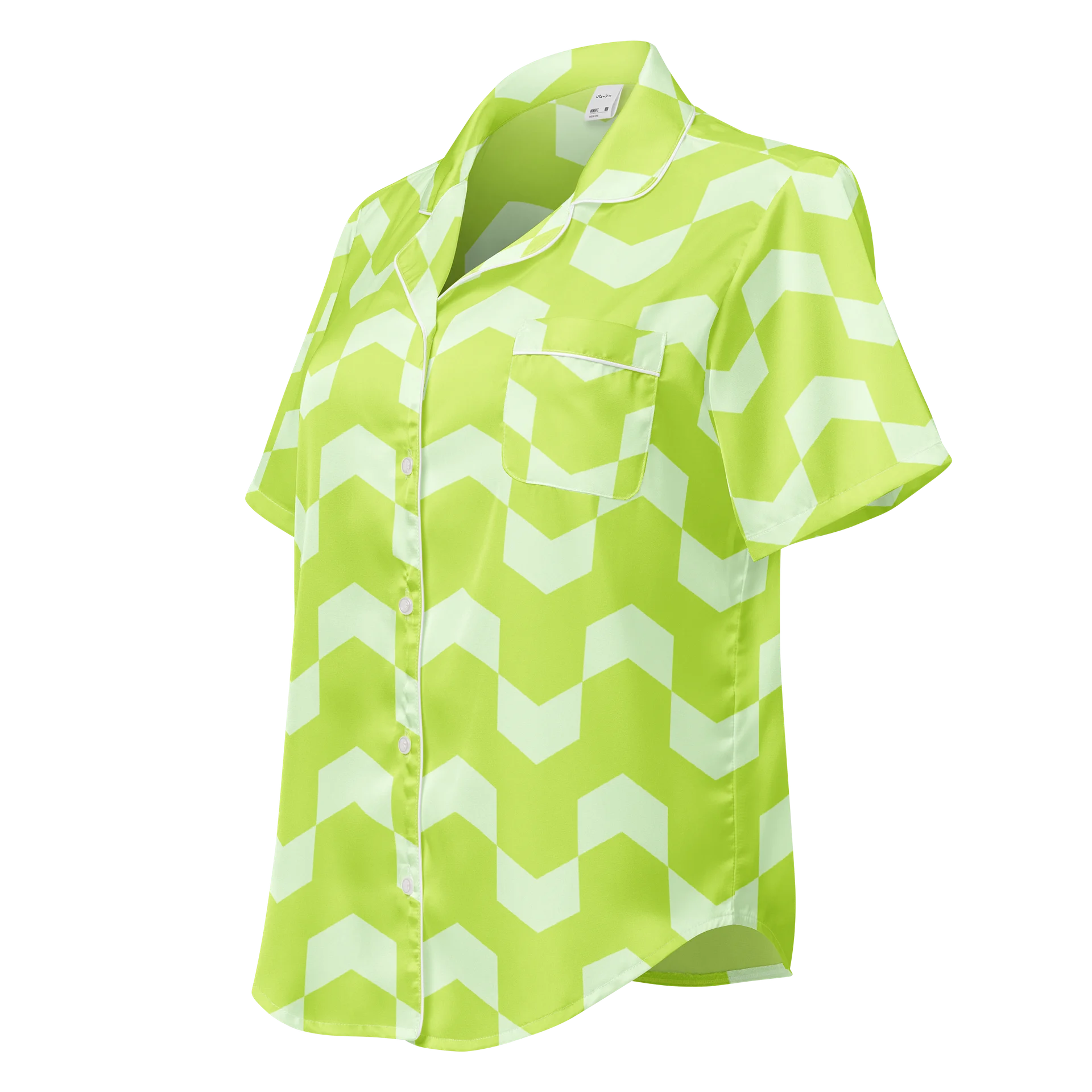 Green Chevron Pajama Top product image (1)
