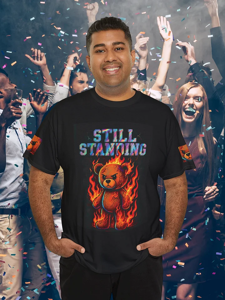 Still Standing Fire Bear PNG – Angry Teddy Clipart for Shirts & Journals – Burnt Flame Teddy Design product image (1)