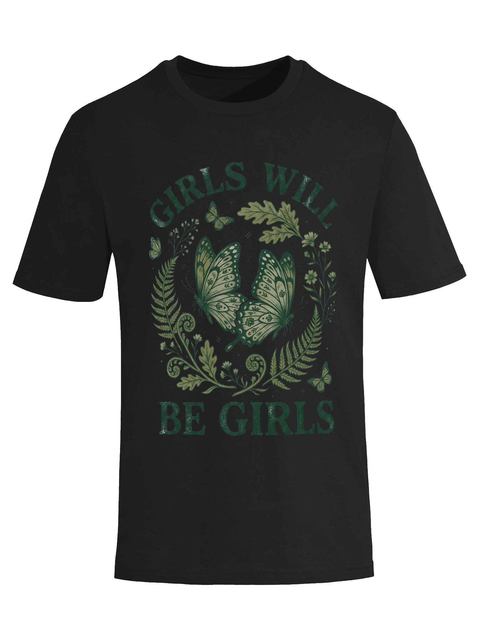 Botanical Butterfly T-Shirt | Girls Will Be Girls Tee | Dark Floral Nature Shirt | Feminine Graphic Top product image (35)