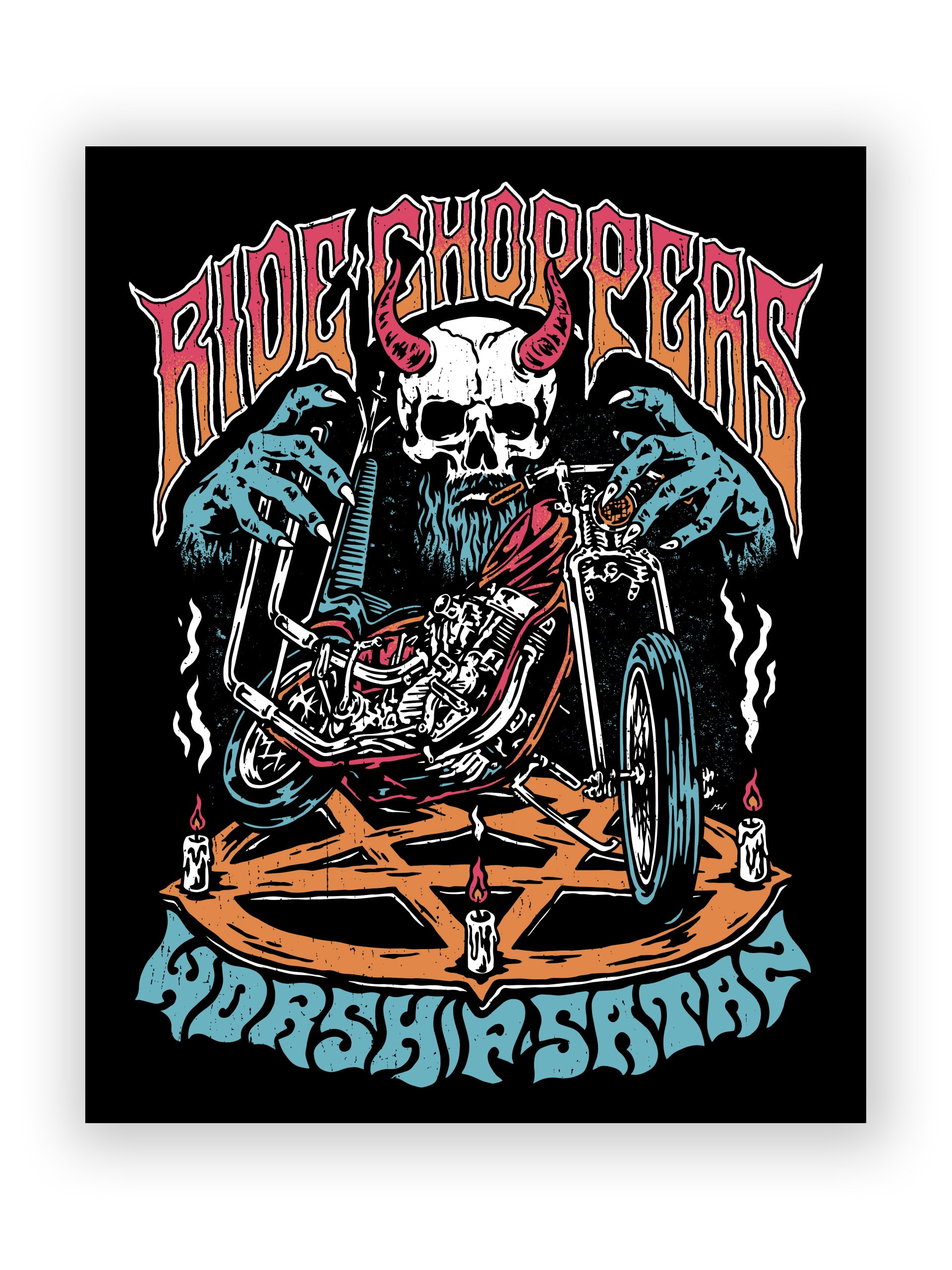 Ride Choppers Worship Satan Sticker product image (1)
