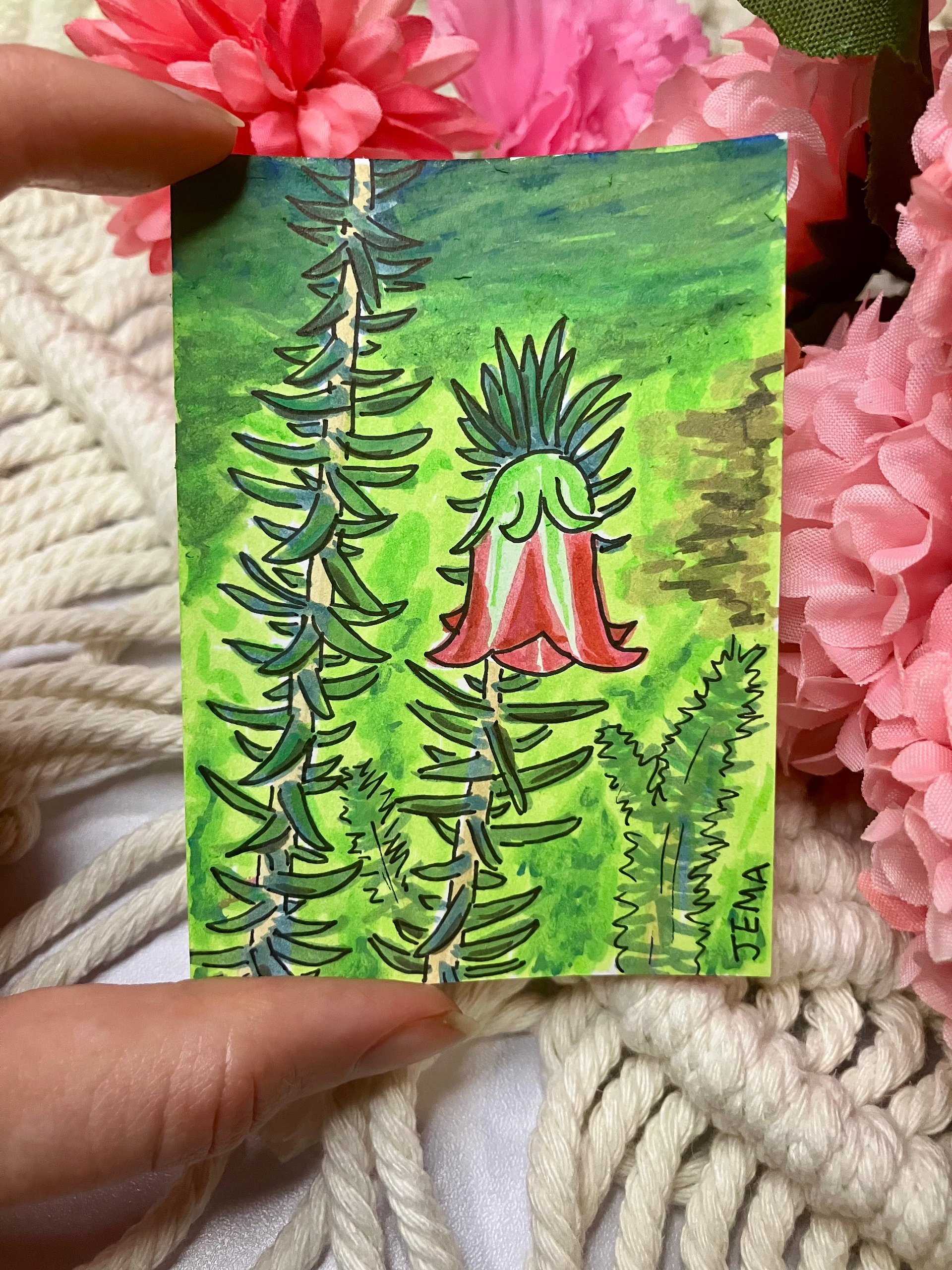 Interesting Flower ACEO Original Marker Artwork product image (3)