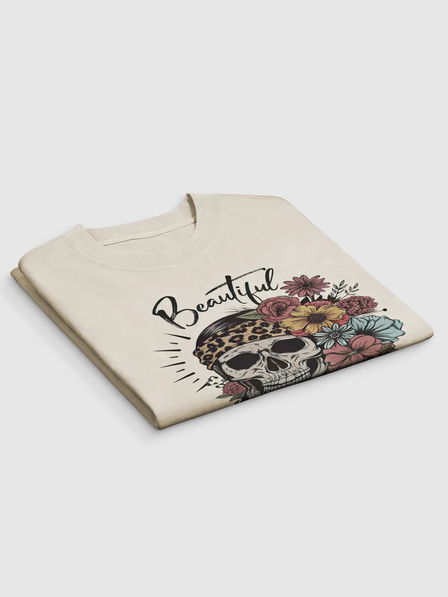 Beautiful Crazy Skull Faded T-Shirt product image (8)